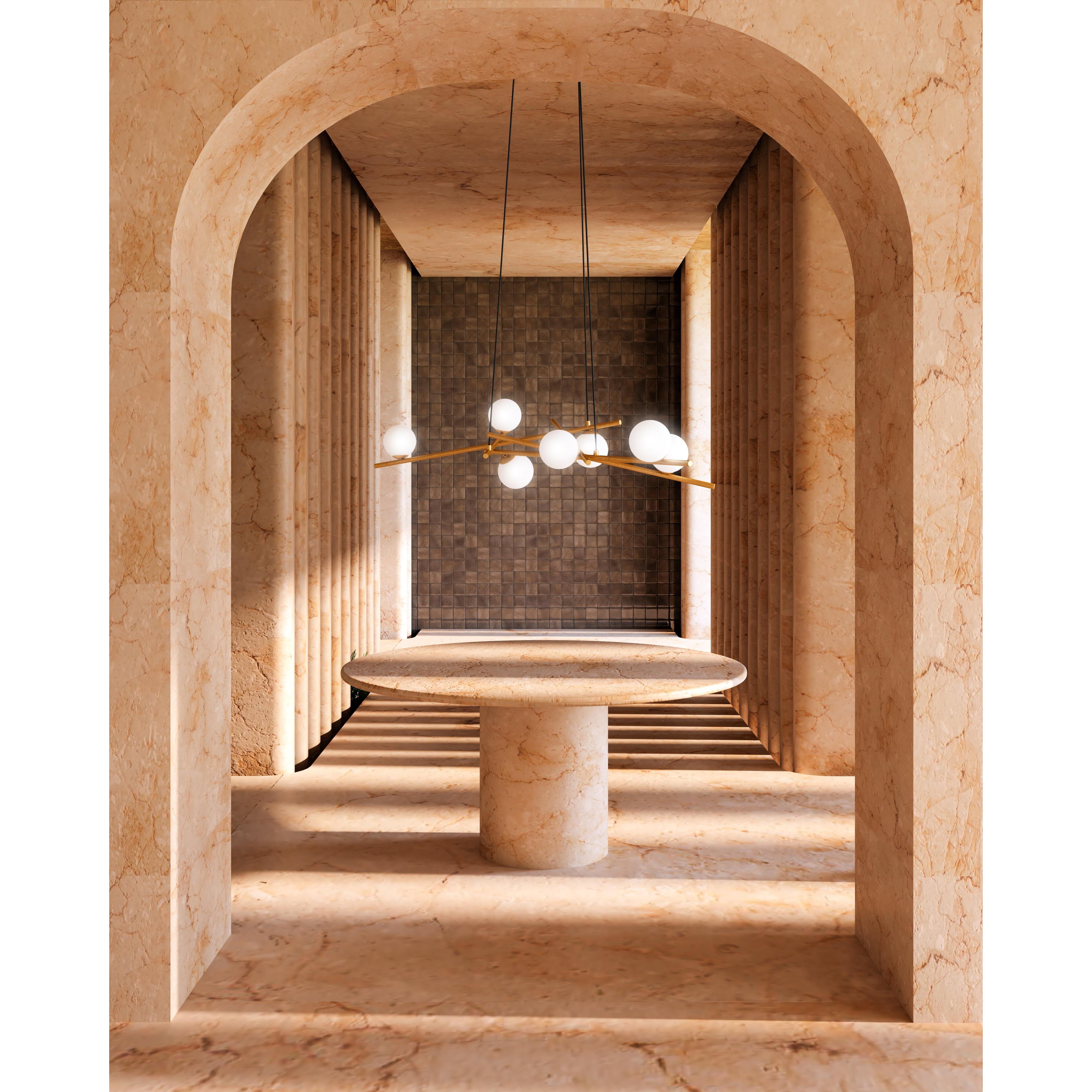 Amara 54-in Brushed Gold/Glossy Opal Glass LED Chandeliers