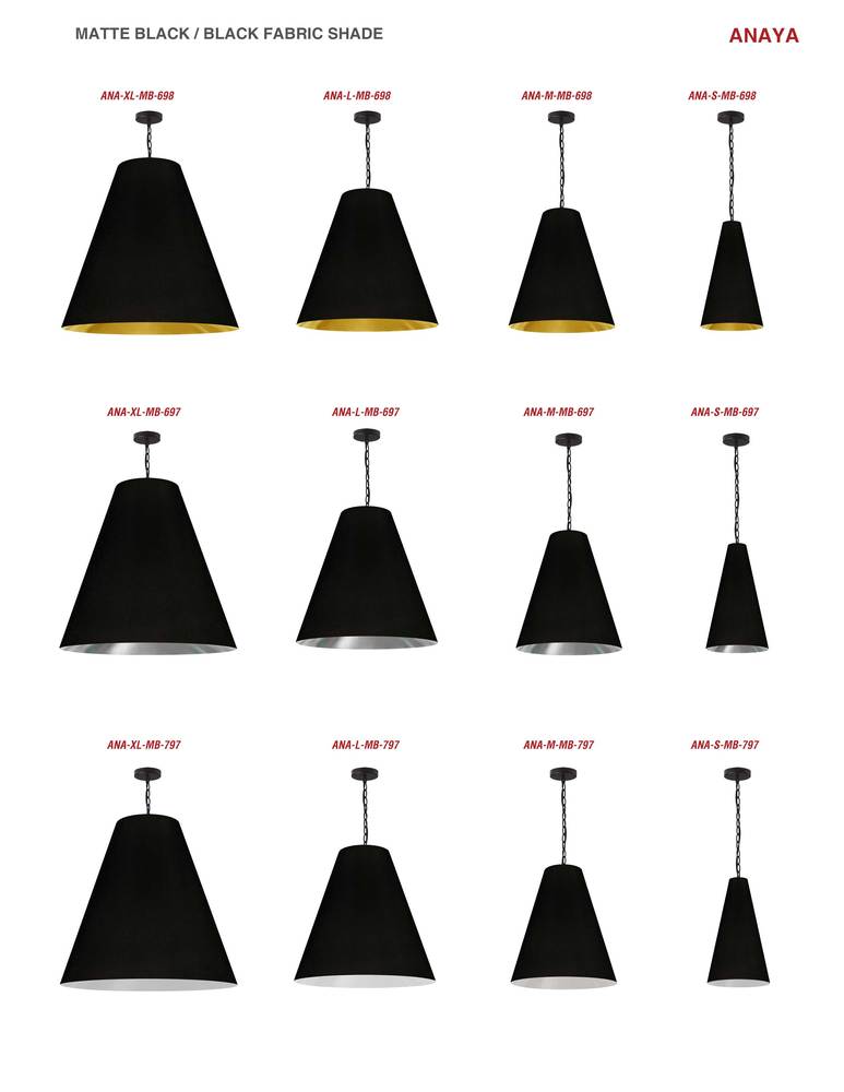 Dainolite ANAYA ANA-L-MB-698 Pendant Transitional - Matte Black