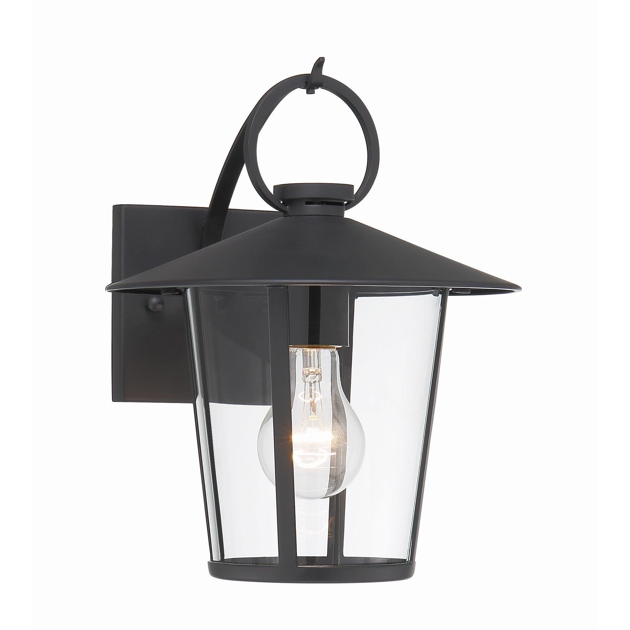 Crystorama Andover AND-9201-CL-MK – 9 Inch – 1 Light – Outdoor – Matte Black – Wet Rated