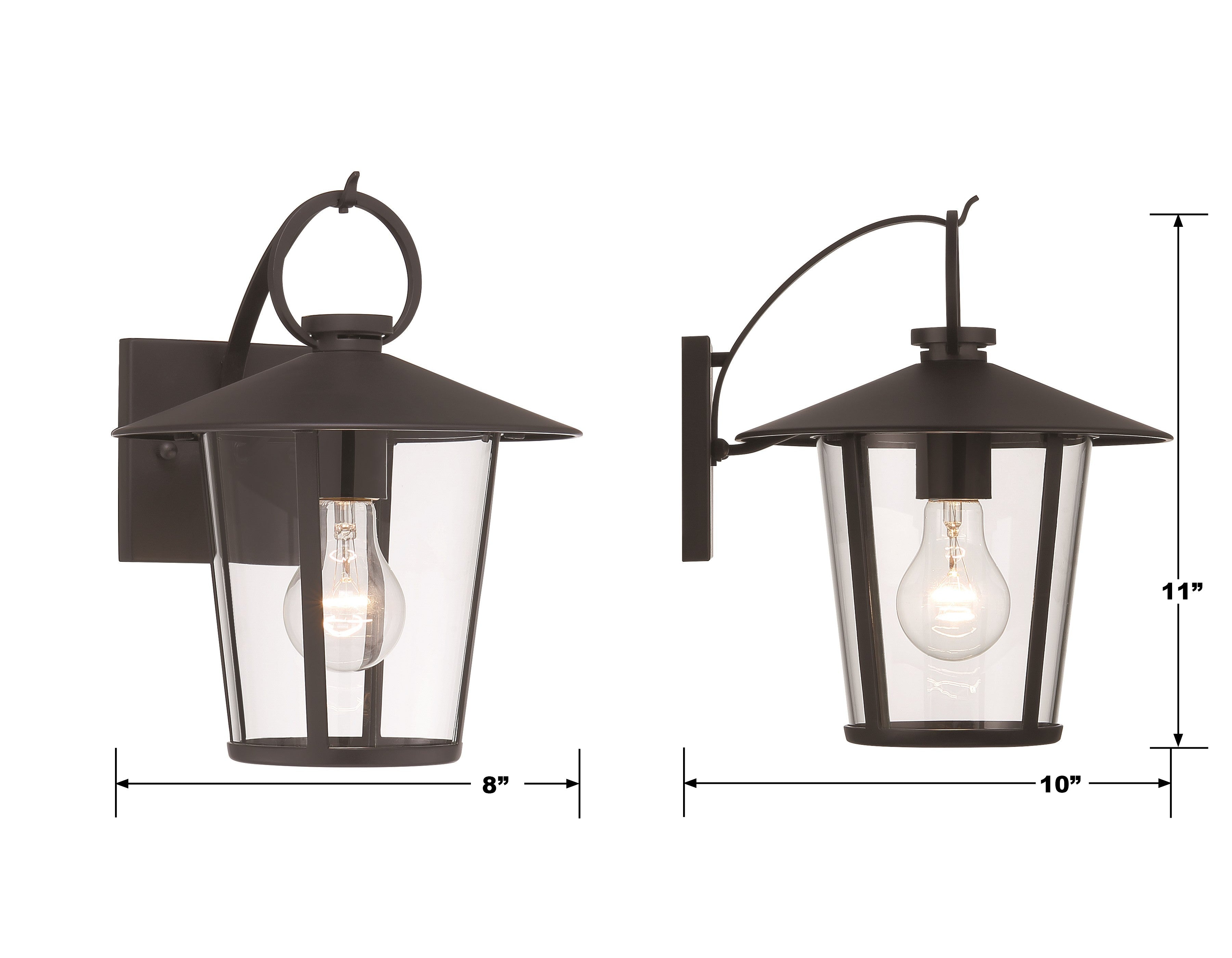 Crystorama Andover AND-9201-CL-MK – 9 Inch – 1 Light – Outdoor – Matte Black – Wet Rated