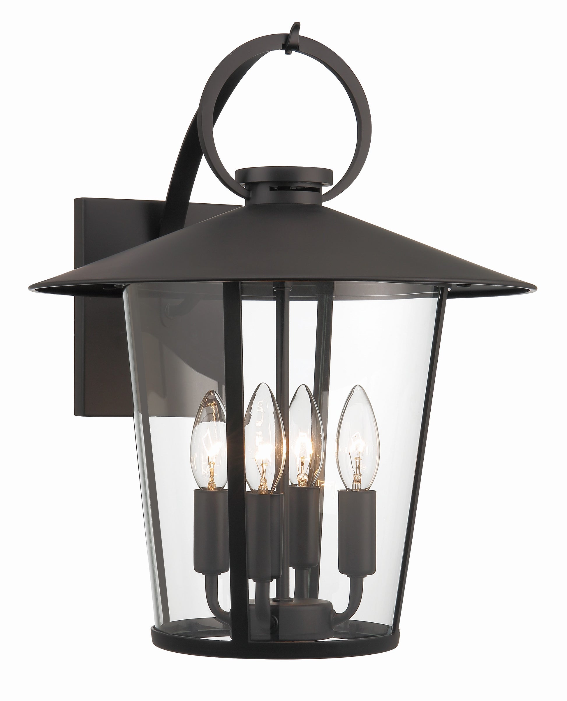 Crystorama Andover AND-9202-CL-MK – 14 Inch – 4 Light – Outdoor – Matte Black – Wet Rated