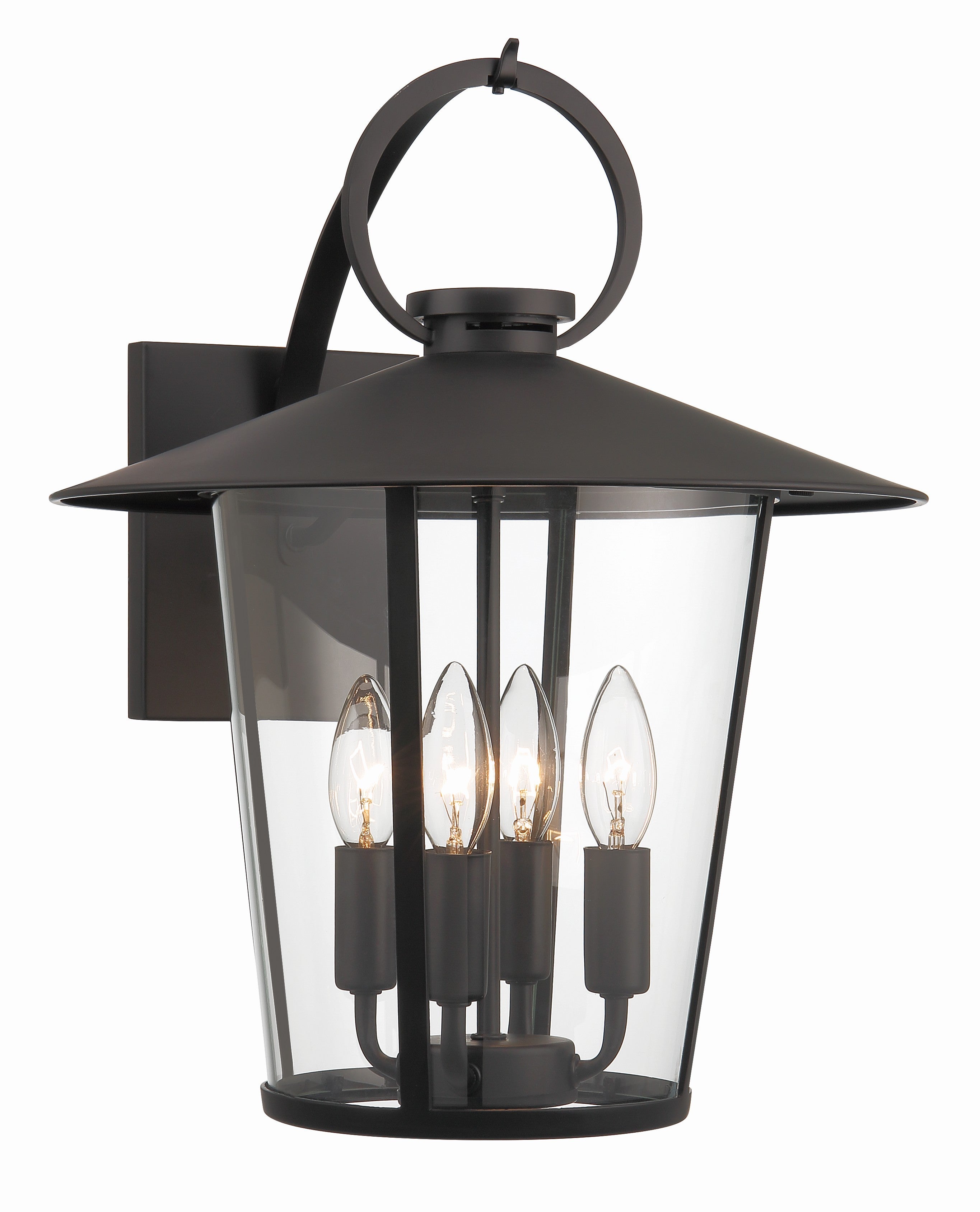 Crystorama Andover AND-9202-CL-MK – 14 Inch – 4 Light – Outdoor – Matte Black – Wet Rated