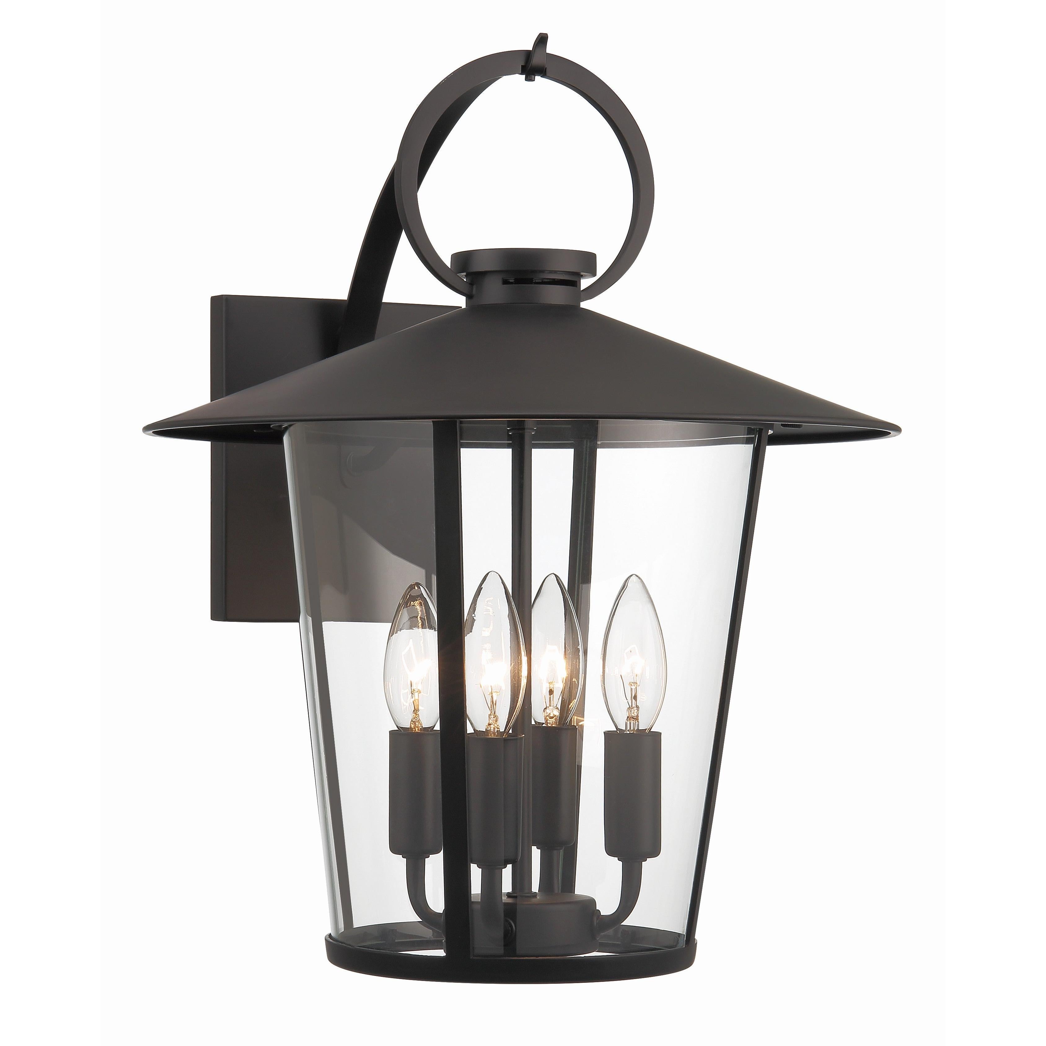 Crystorama Andover AND-9202-CL-MK – 14 Inch – 4 Light – Outdoor – Matte Black – Wet Rated