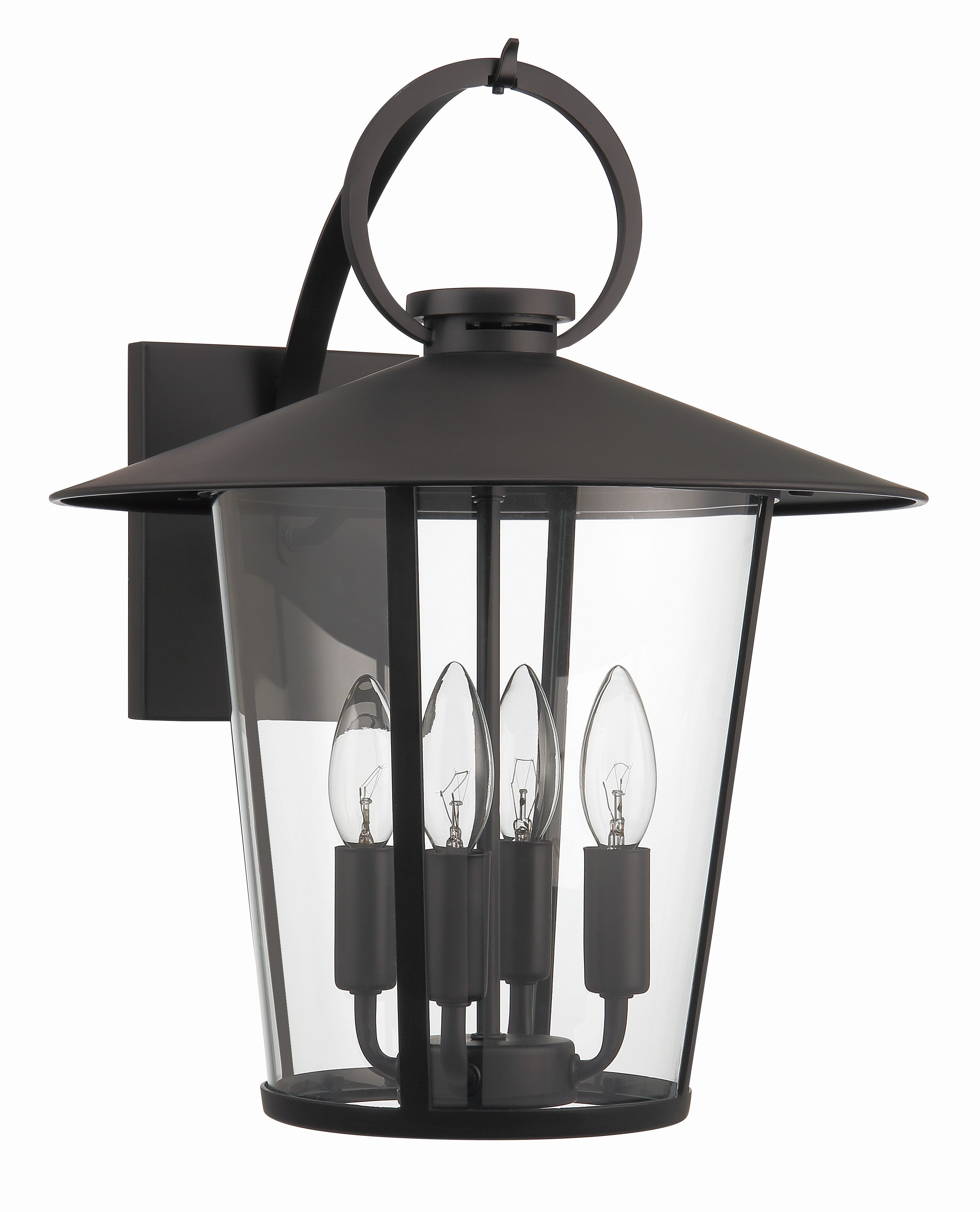 Crystorama Andover AND-9202-CL-MK – 14 Inch – 4 Light – Outdoor – Matte Black – Wet Rated