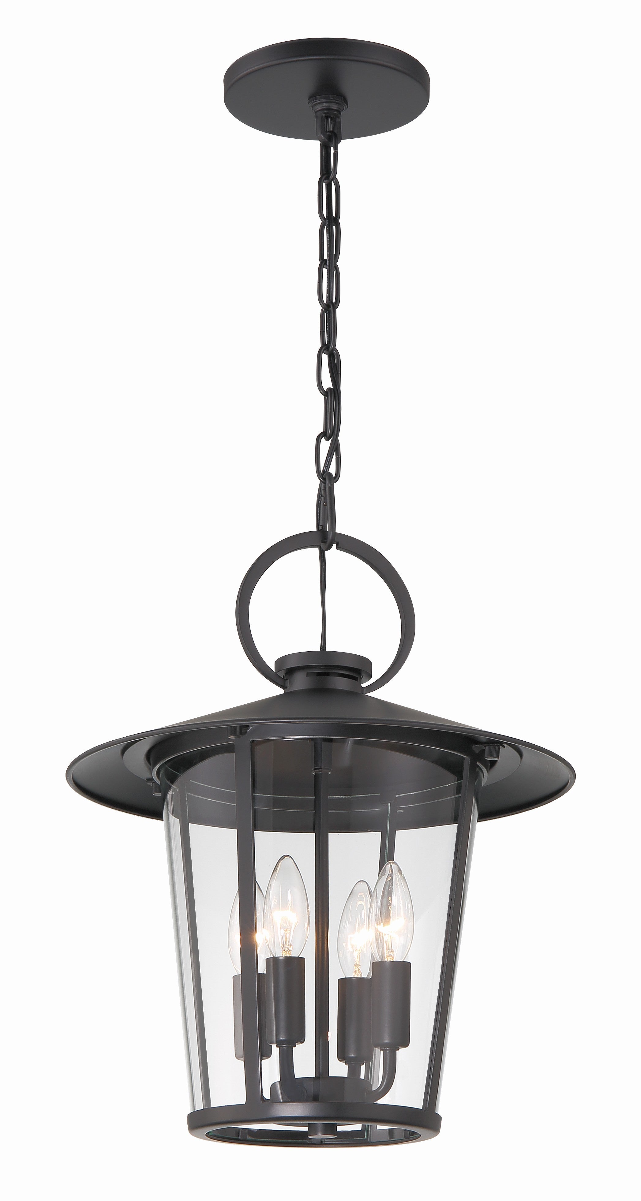 Crystorama Andover AND-9204-CL-MK – 14 Inch – 4 Light – Outdoor – Matte Black – Wet Rated