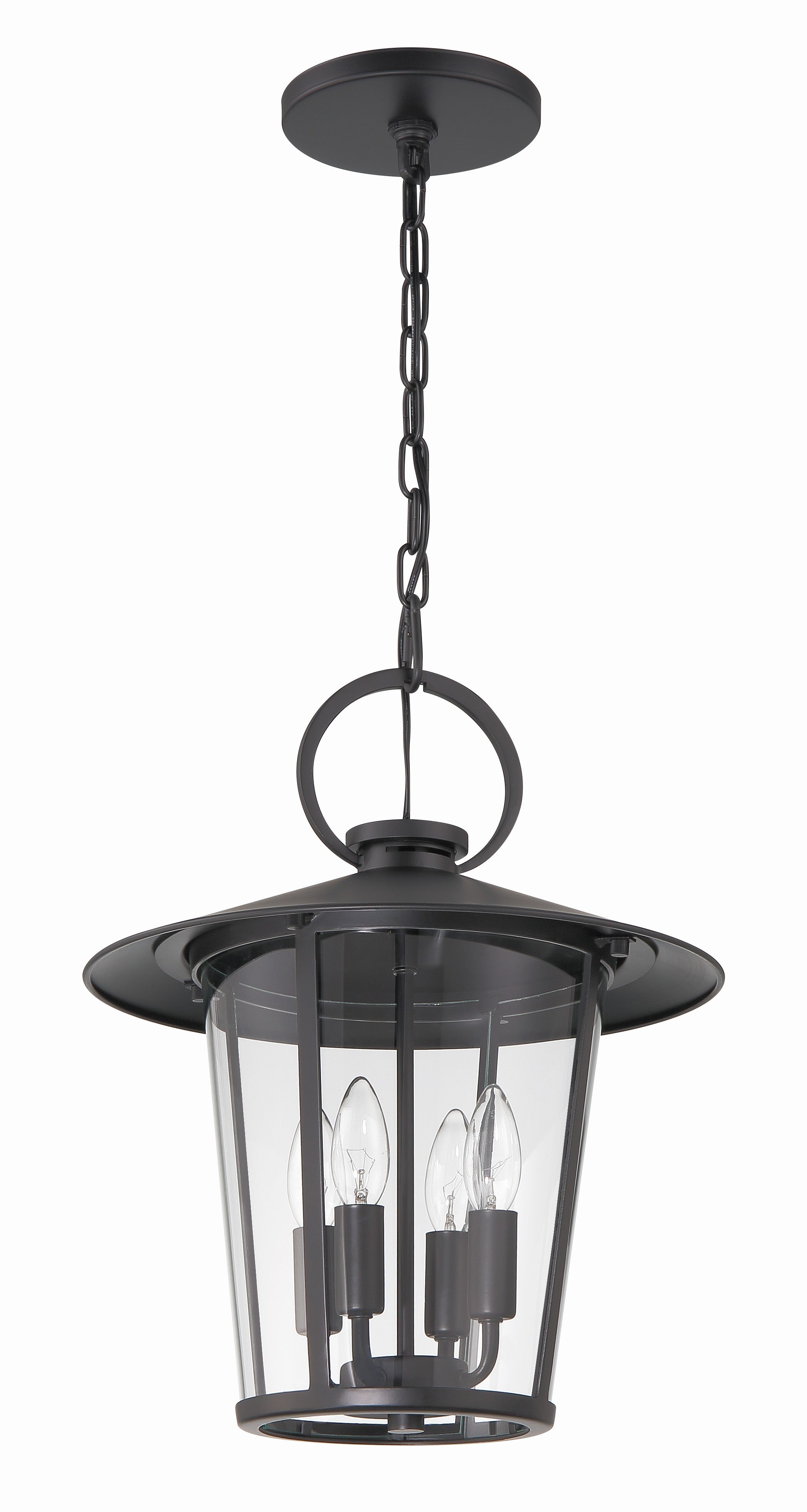 Crystorama Andover AND-9204-CL-MK – 14 Inch – 4 Light – Outdoor – Matte Black – Wet Rated