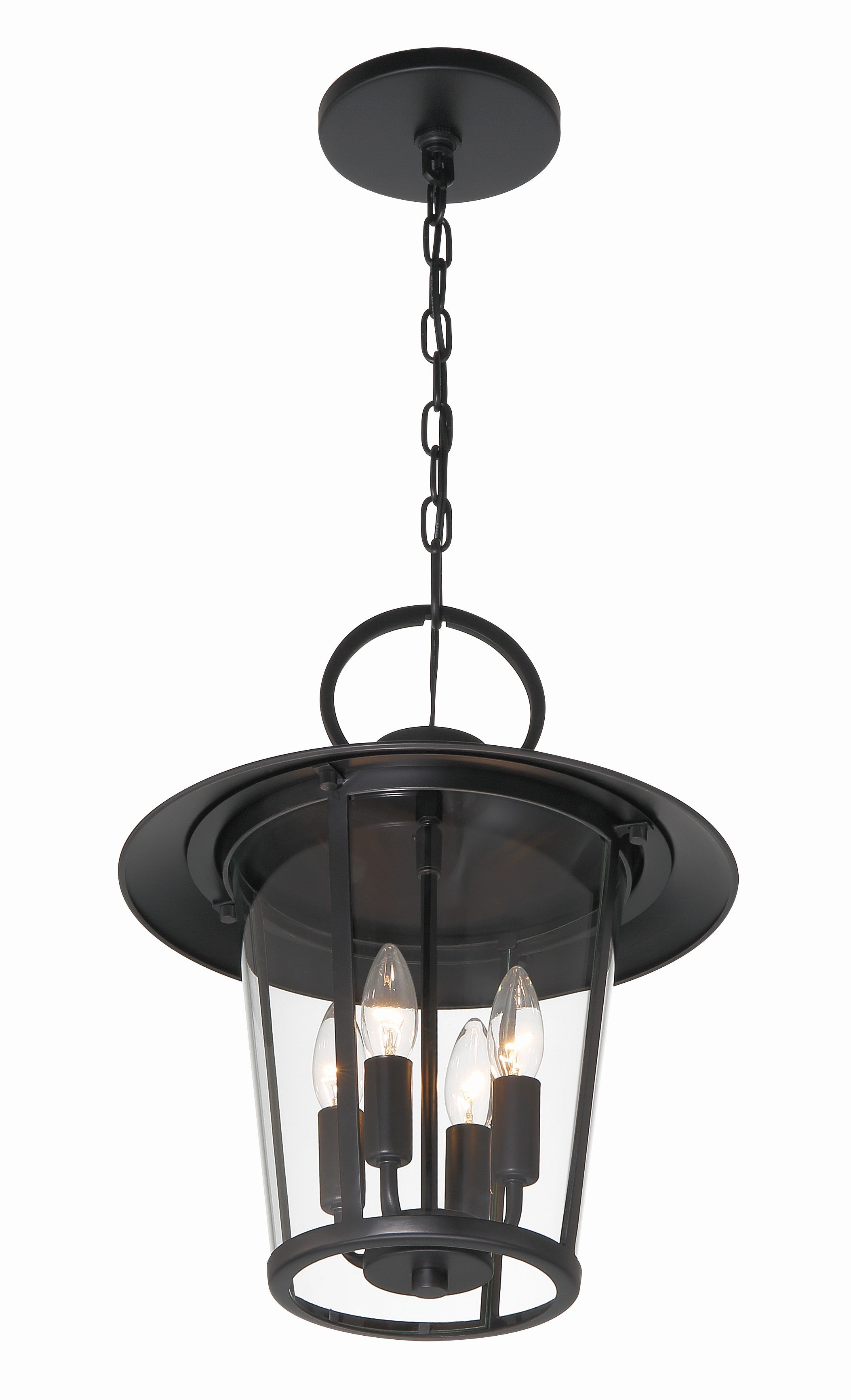 Crystorama Andover AND-9204-CL-MK – 14 Inch – 4 Light – Outdoor – Matte Black – Wet Rated
