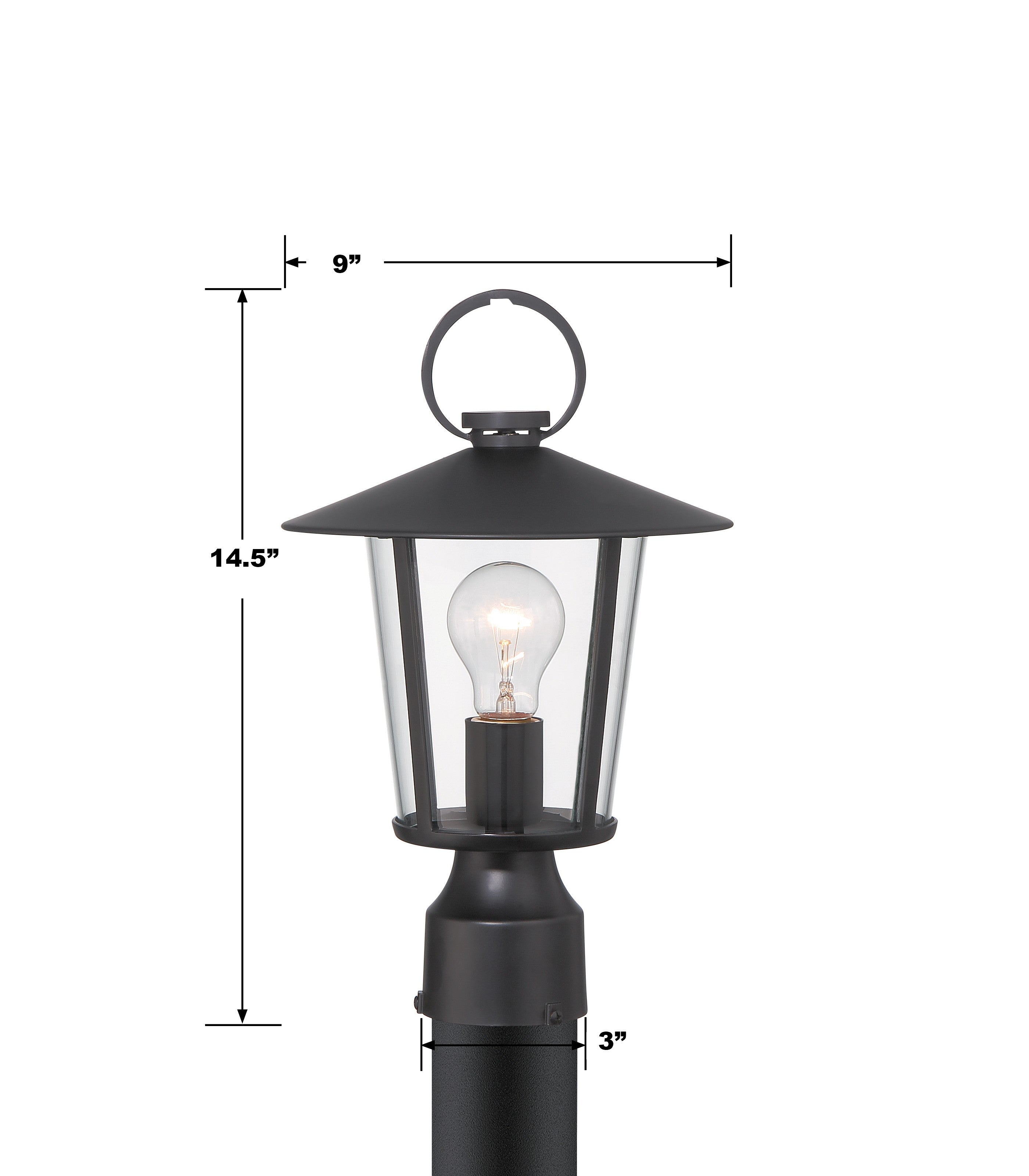 Crystorama Andover AND-9207-CL-MK – 9 Inch – 1 Light – Outdoor – Matte Black – Wet Rated