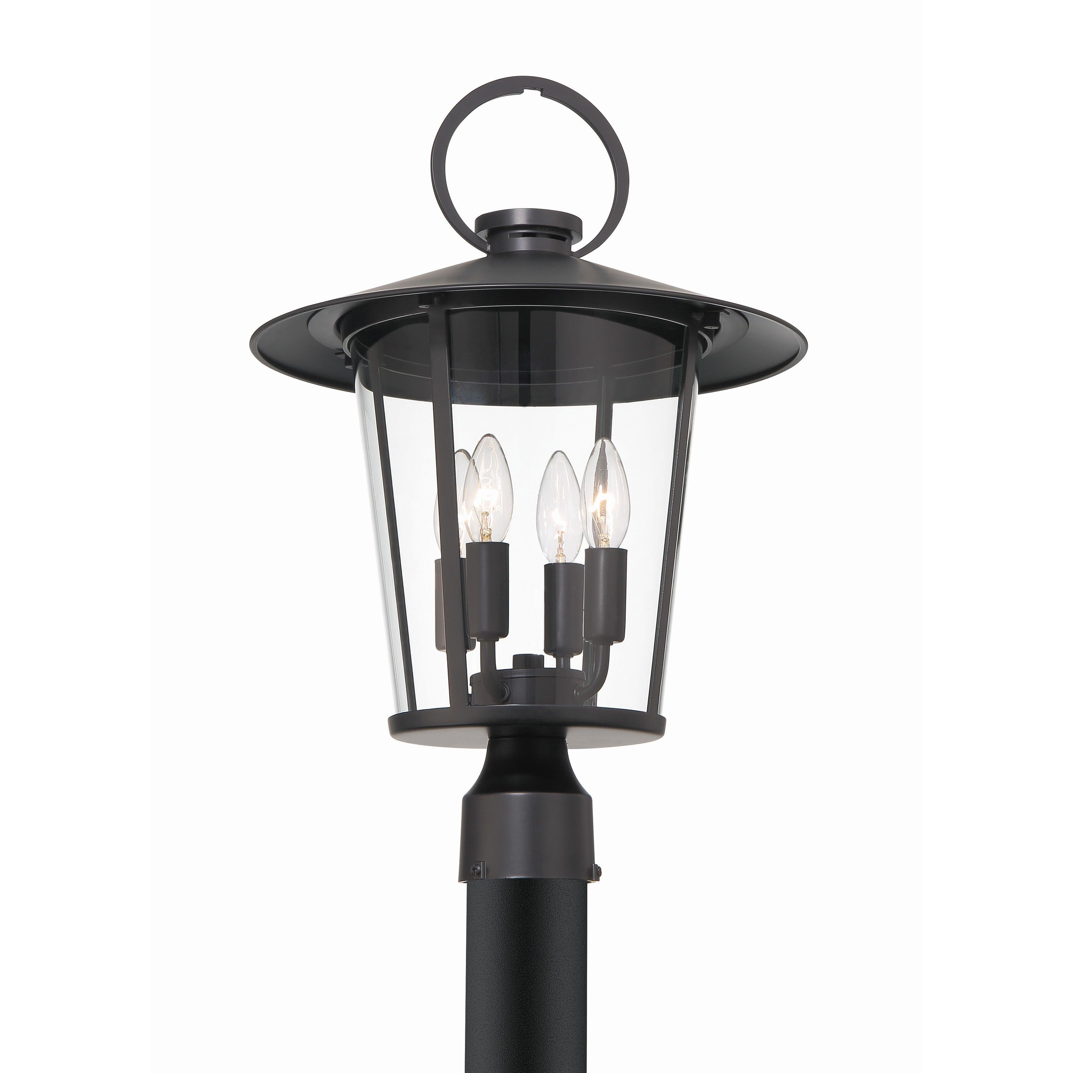 Crystorama Andover AND-9209-CL-MK – 14 Inch – 4 Light – Outdoor – Matte Black – Wet Rated