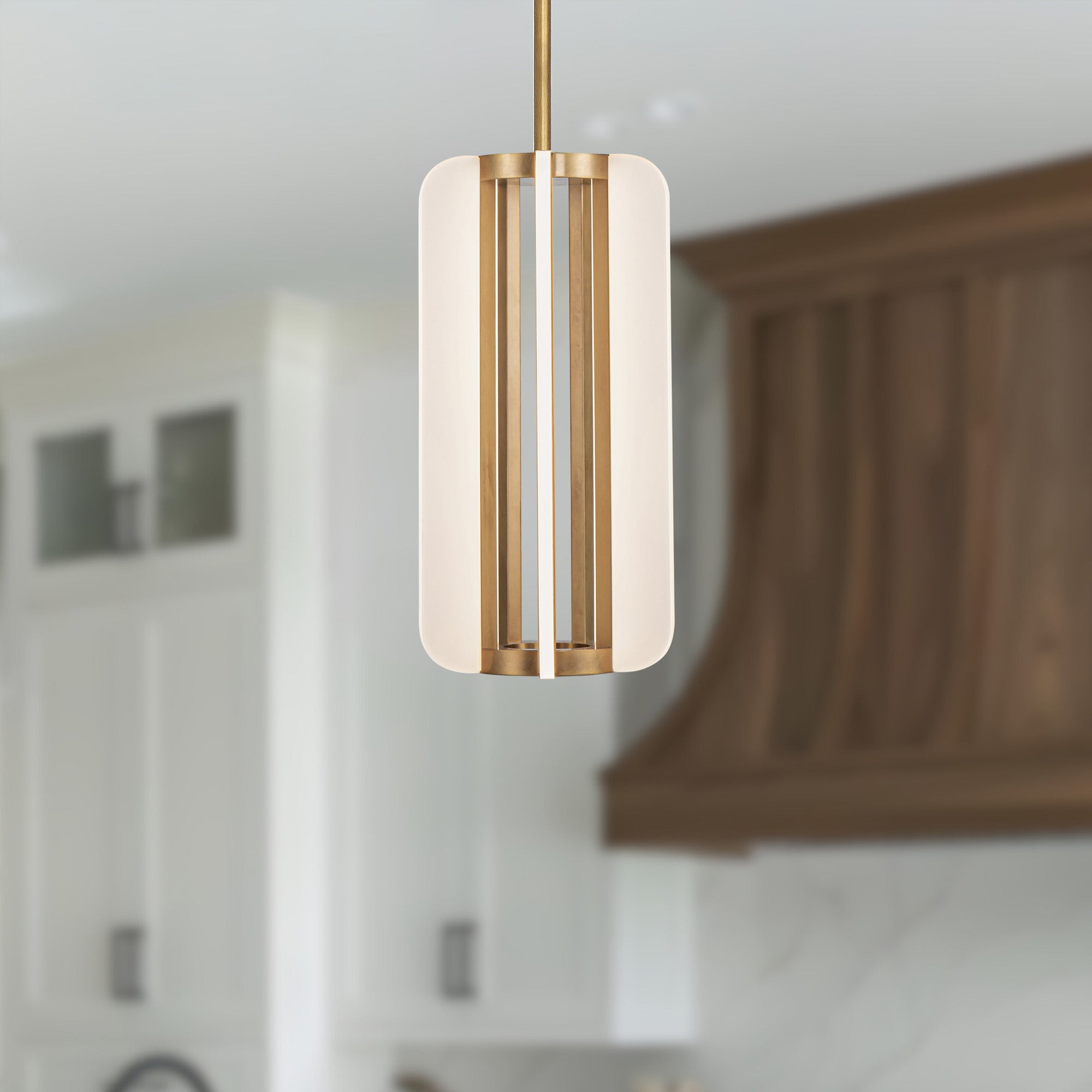 Anders 7-in Vintage Brass LED Pendant