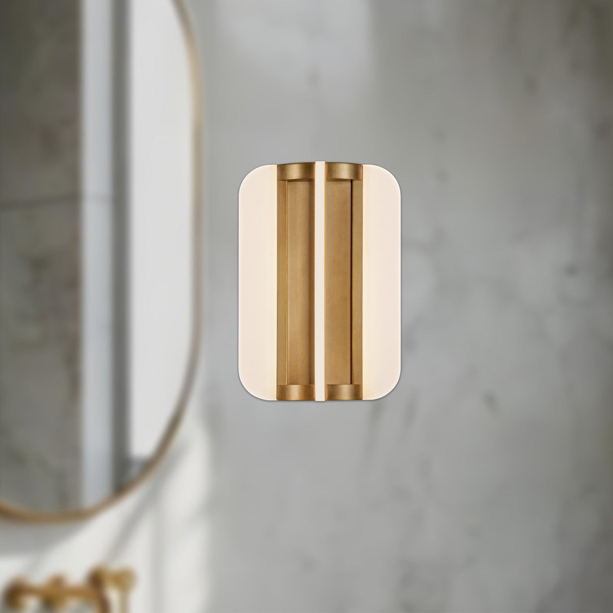 Anders 10-in Vintage Brass LED Wall/Vanity