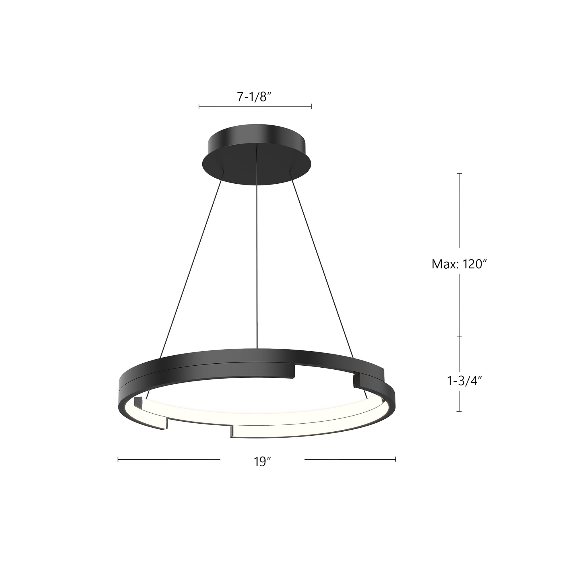 Anello Minor 19-in Walnut LED Pendant