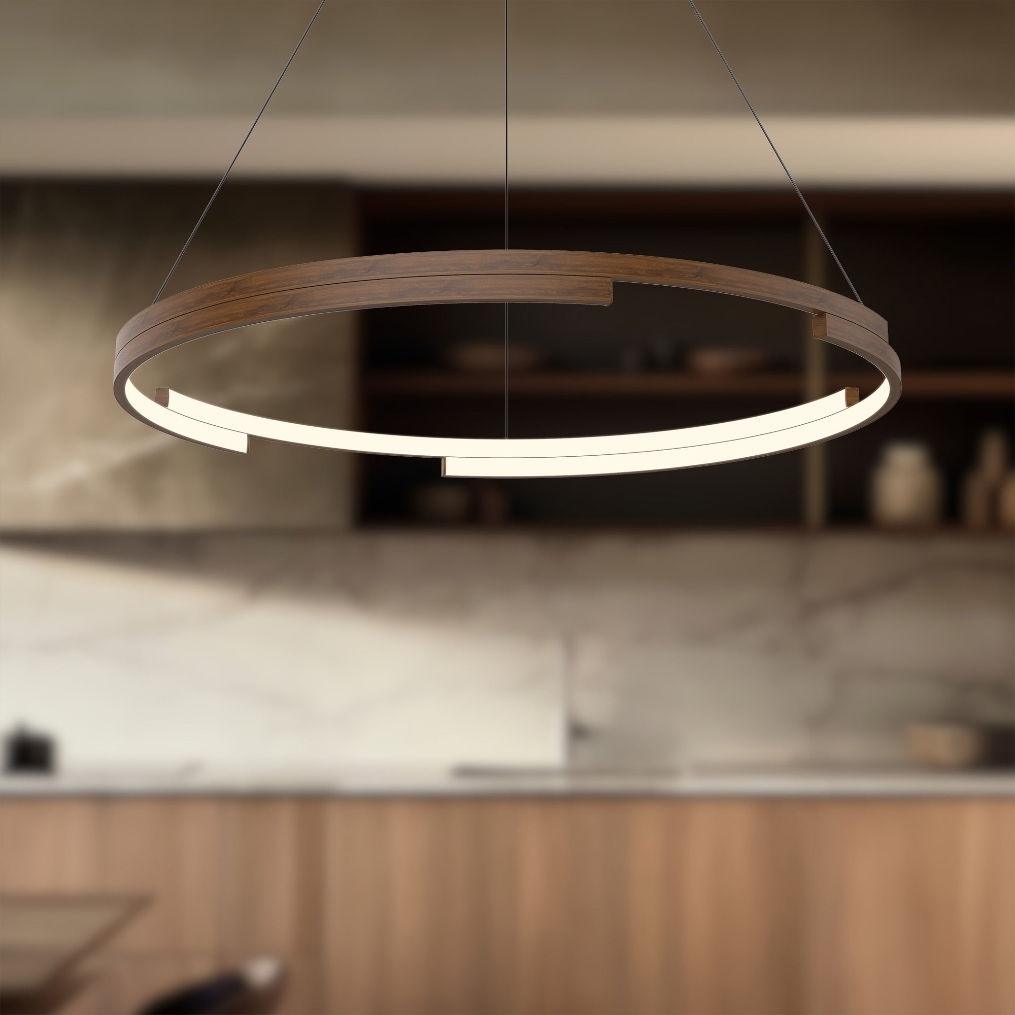 Anello Minor 32-in Walnut LED Pendant