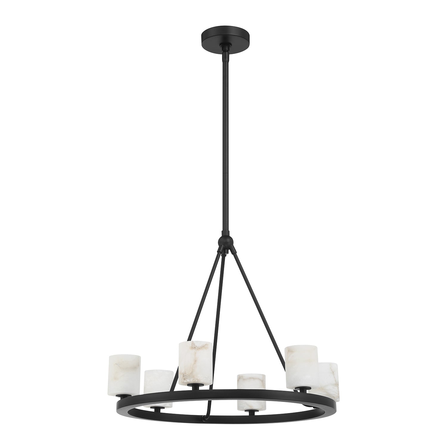 Crystorama Aragon ARA-10264-MK-ST – 22.75 Inch – 6 Light – Chandelier – Matte Black – Dry Rated