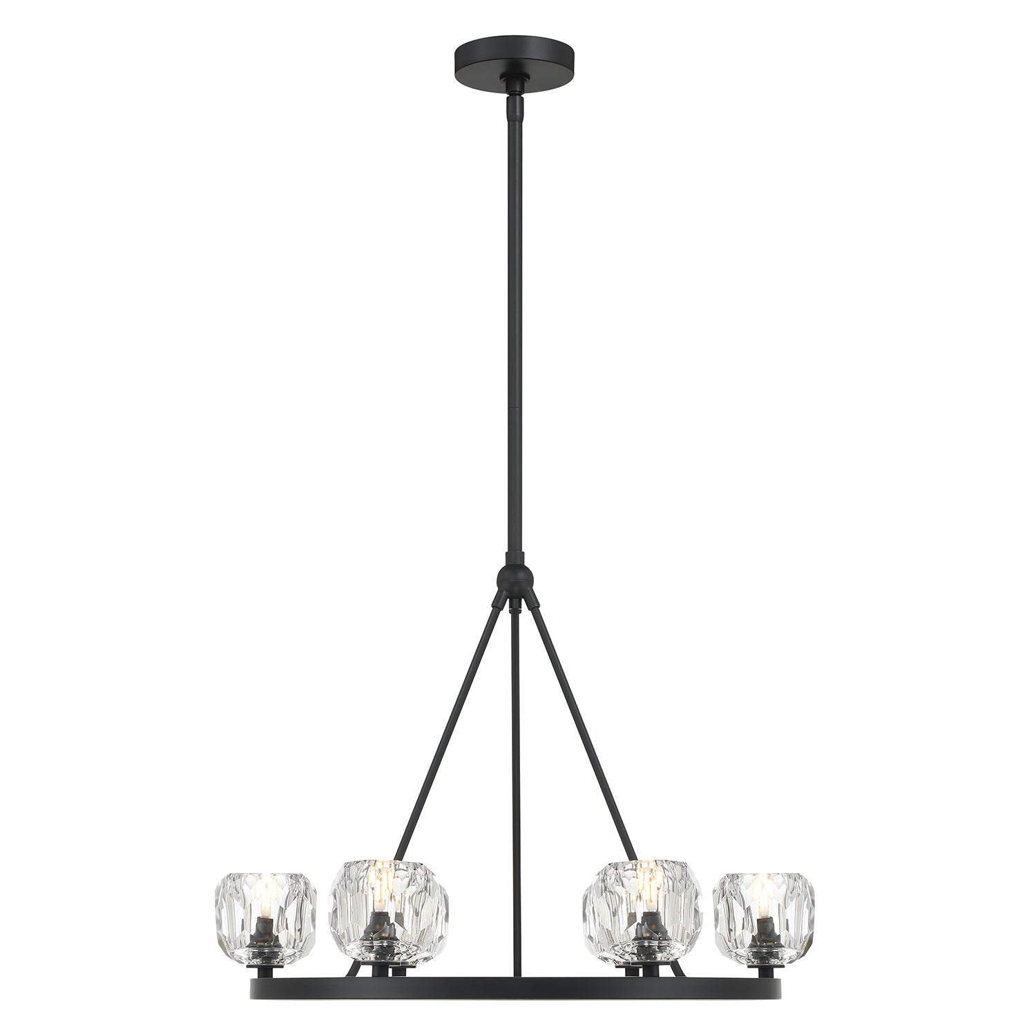 Crystorama Aragon ARA-10264-MK – 24 Inch – 6 Light – Chandelier – Matte Black – Dry Rated