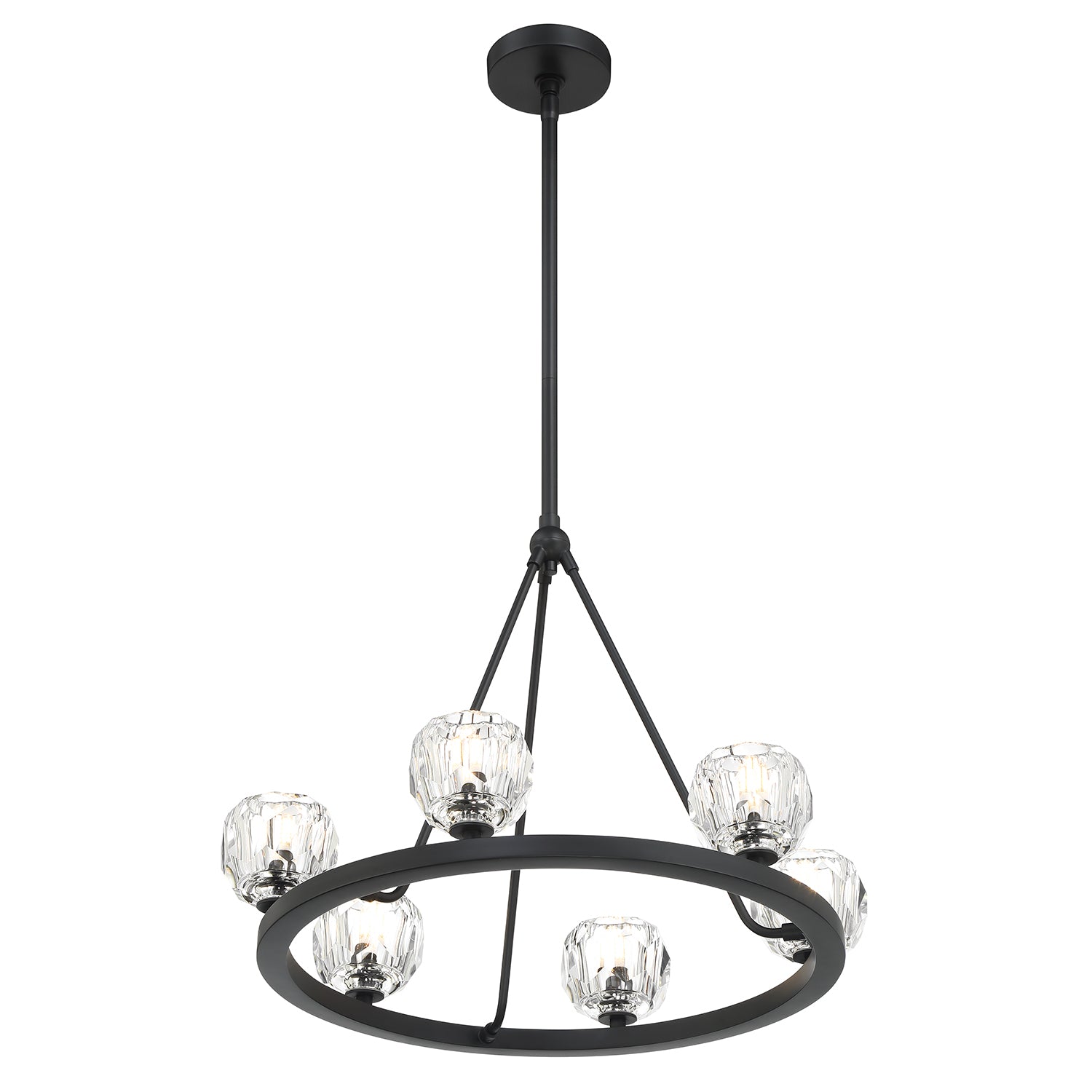 Crystorama Aragon ARA-10264-MK – 24 Inch – 6 Light – Chandelier – Matte Black – Dry Rated