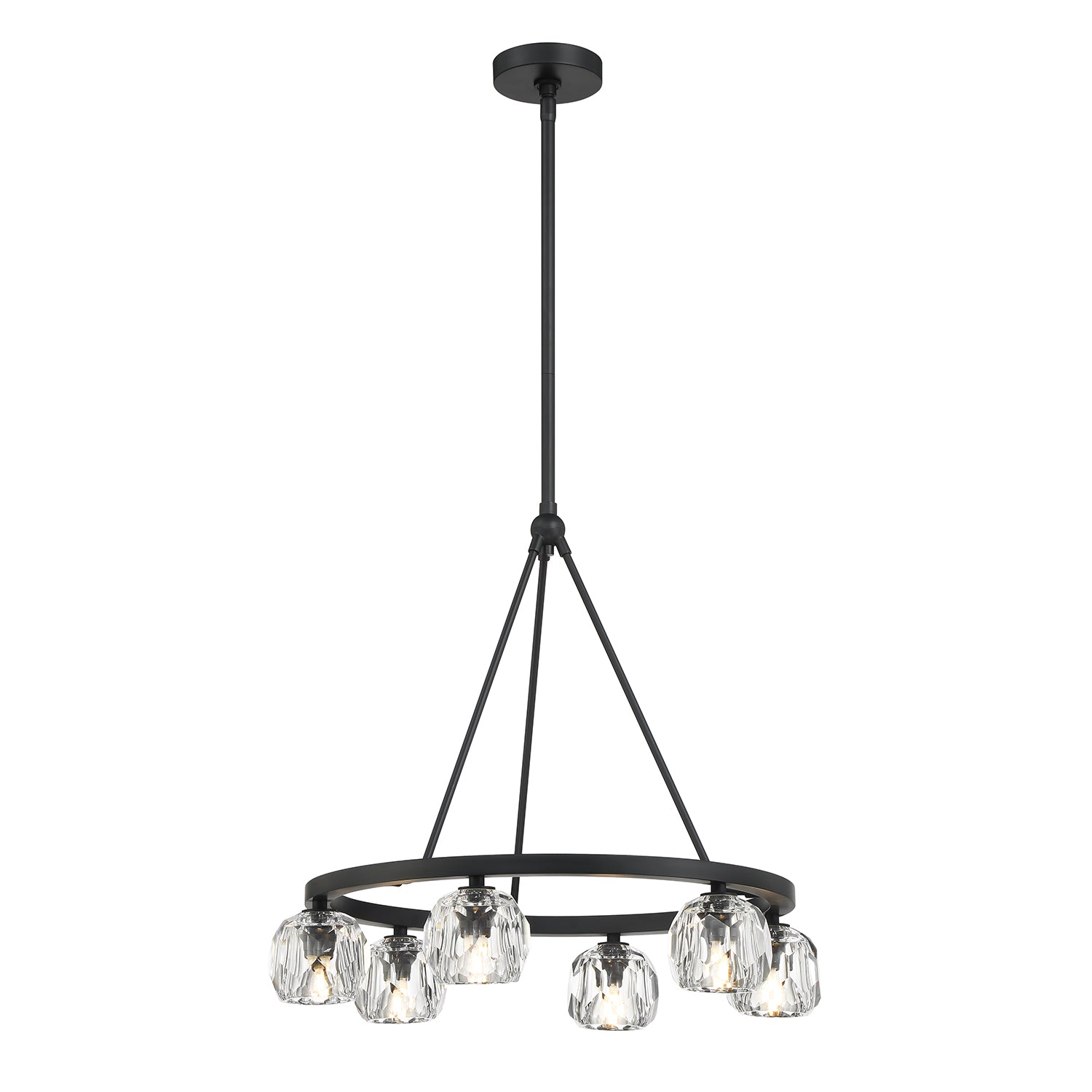Crystorama Aragon ARA-10264-MK – 24 Inch – 6 Light – Chandelier – Matte Black – Dry Rated