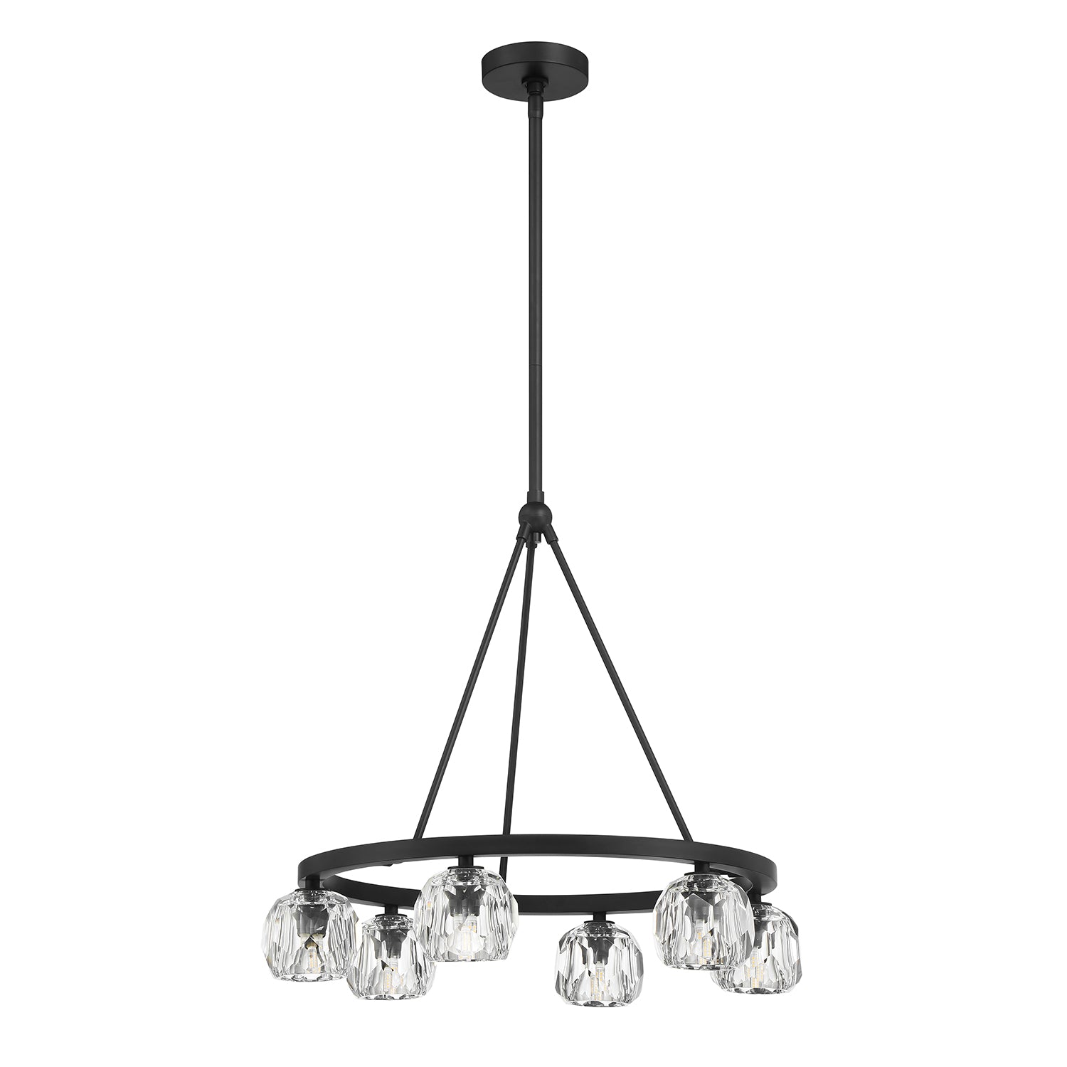 Crystorama Aragon ARA-10264-MK – 24 Inch – 6 Light – Chandelier – Matte Black – Dry Rated