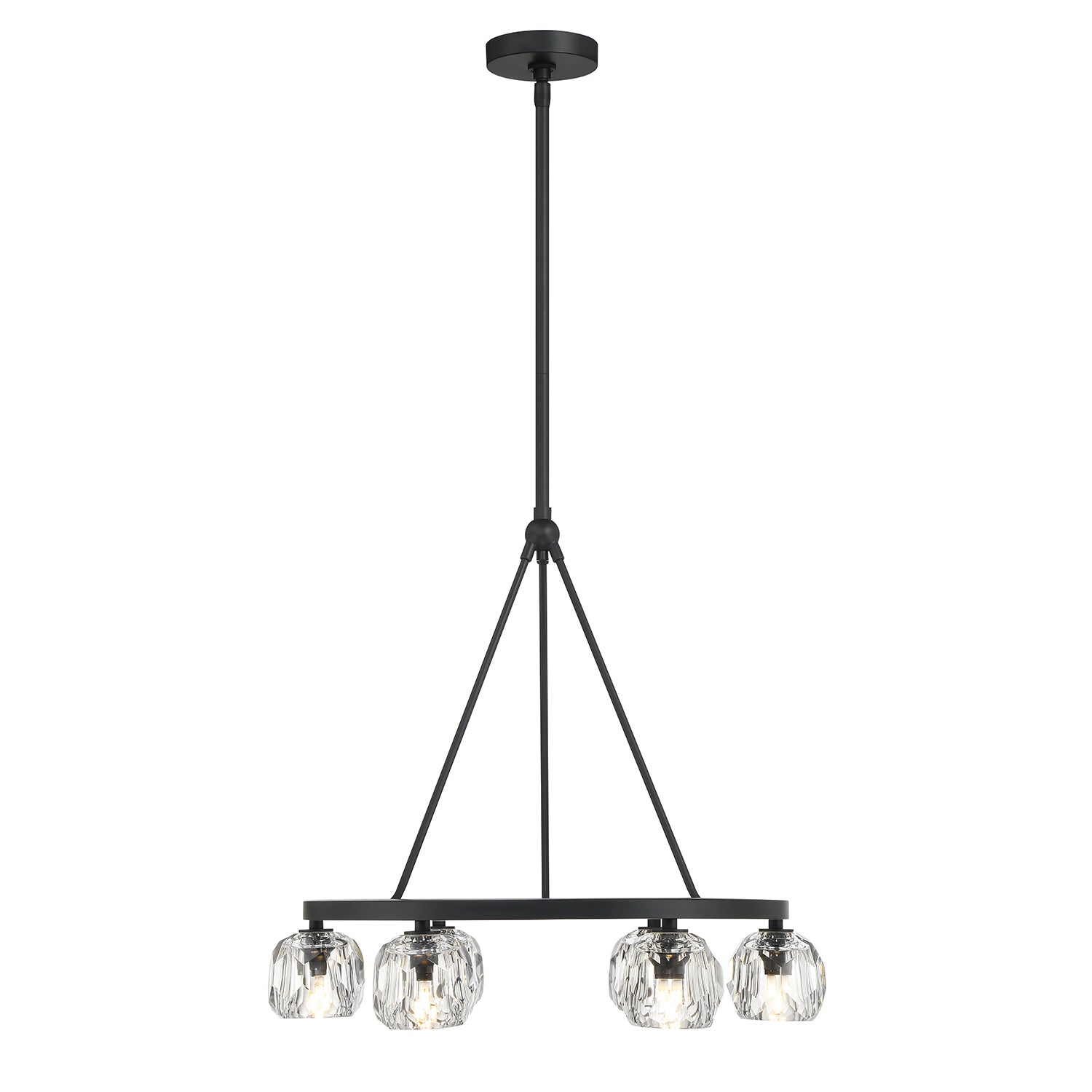 Crystorama Aragon ARA-10264-MK – 24 Inch – 6 Light – Chandelier – Matte Black – Dry Rated
