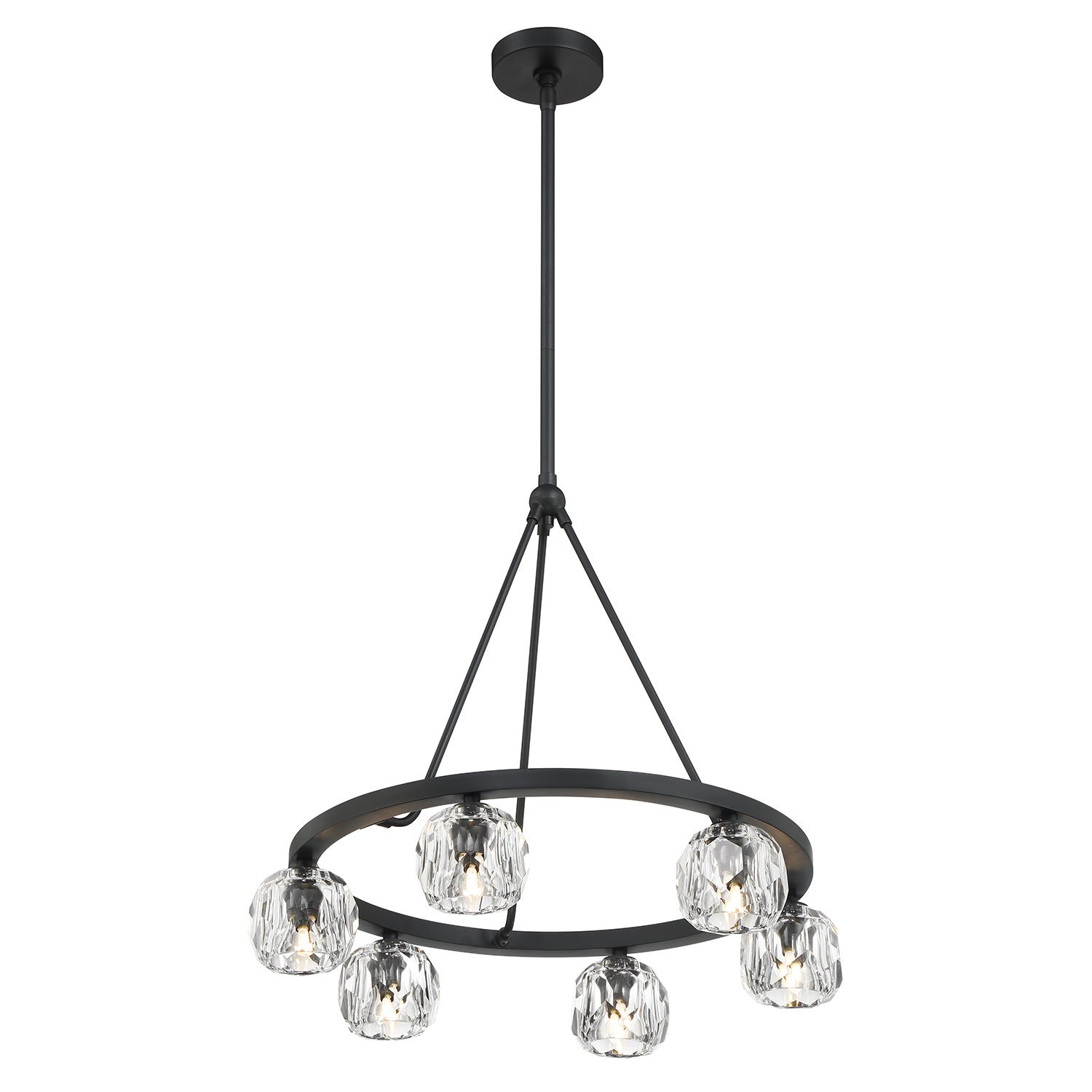 Crystorama Aragon ARA-10264-MK – 24 Inch – 6 Light – Chandelier – Matte Black – Dry Rated