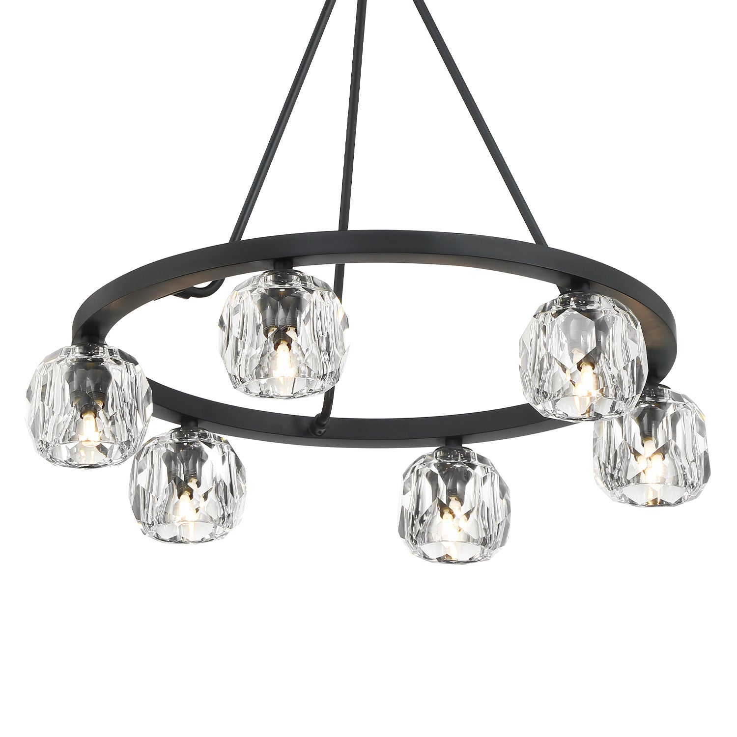 Crystorama Aragon ARA-10264-MK – 24 Inch – 6 Light – Chandelier – Matte Black – Dry Rated