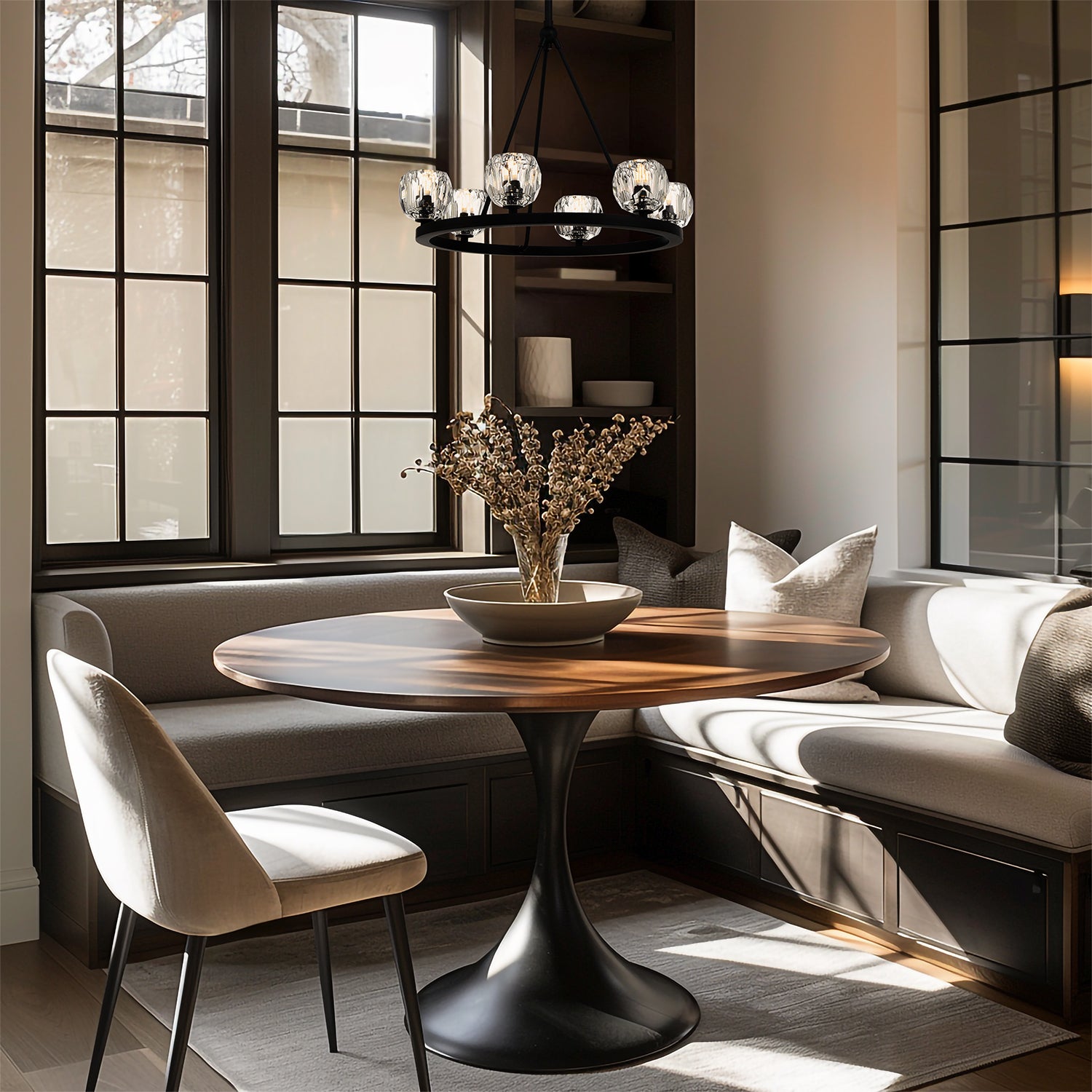 Crystorama Aragon ARA-10264-MK – 24 Inch – 6 Light – Chandelier – Matte Black – Dry Rated