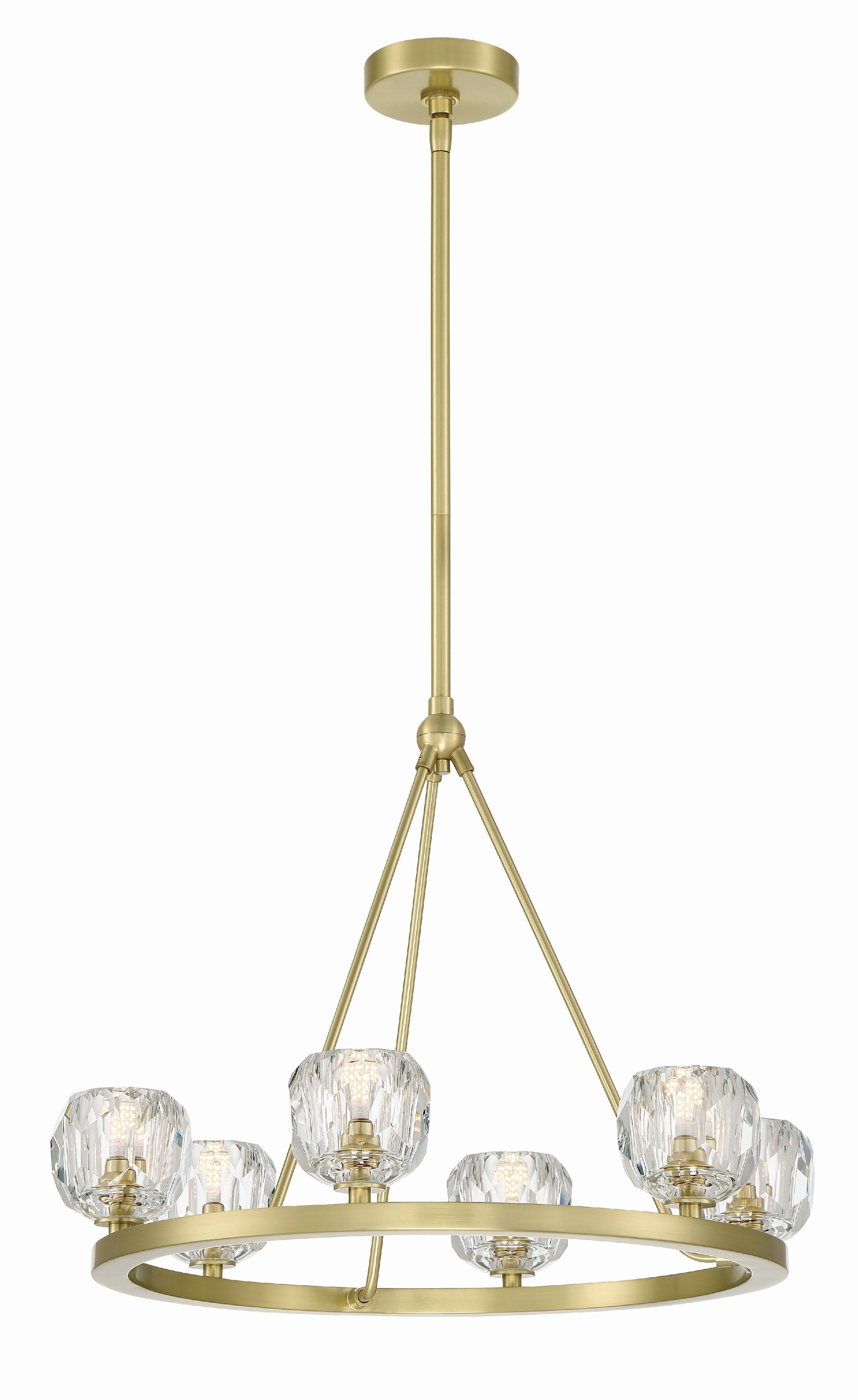 Crystorama Aragon ARA-10264-SB – 24 Inch – 6 Light – Chandelier – Soft Brass – Dry Rated