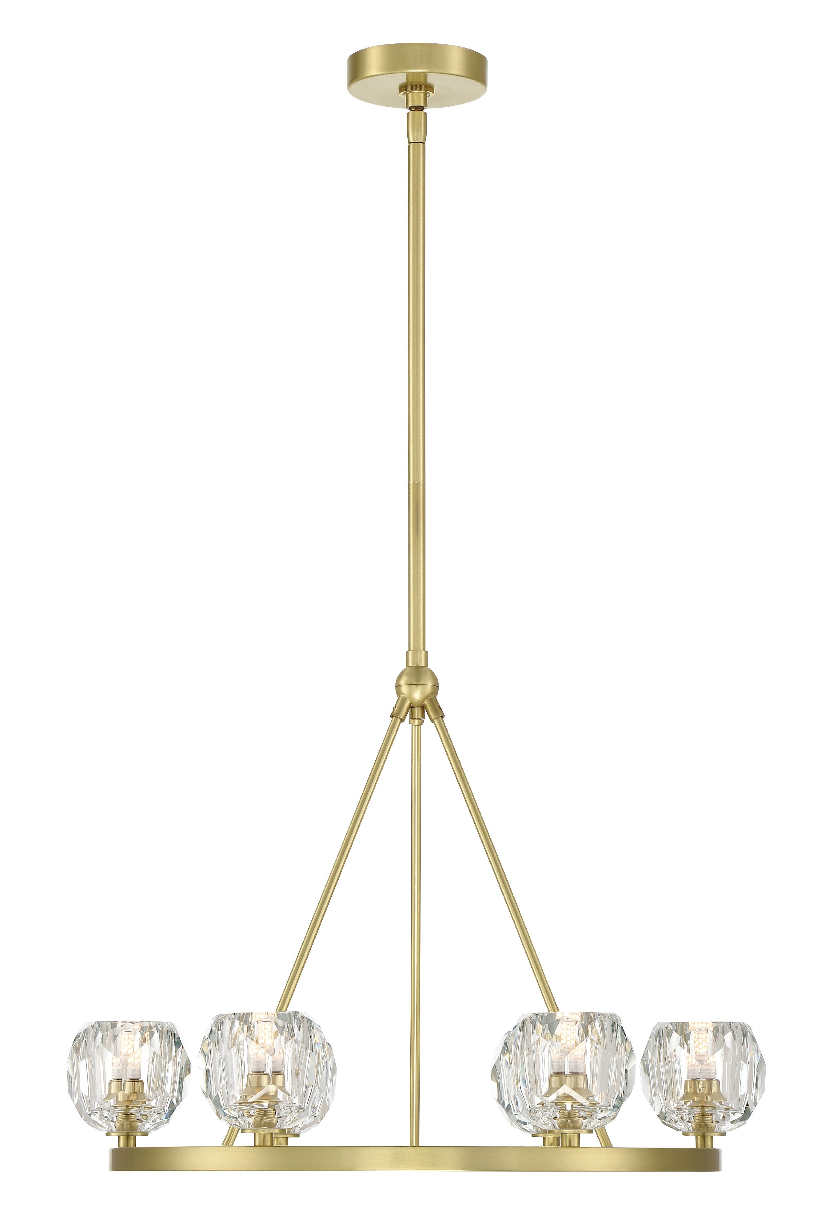 Crystorama Aragon ARA-10264-SB – 24 Inch – 6 Light – Chandelier – Soft Brass – Dry Rated