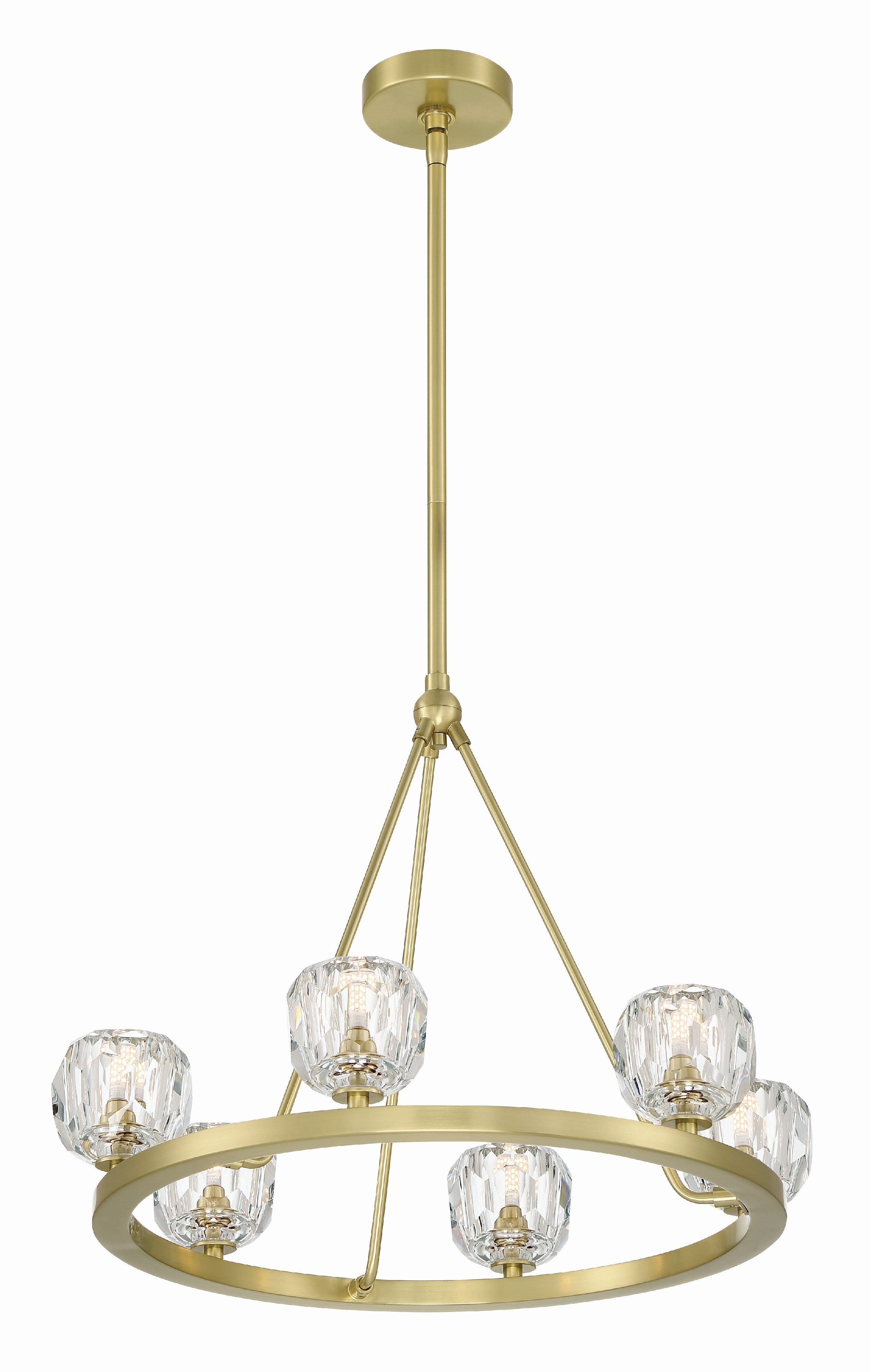 Crystorama Aragon ARA-10264-SB – 24 Inch – 6 Light – Chandelier – Soft Brass – Dry Rated