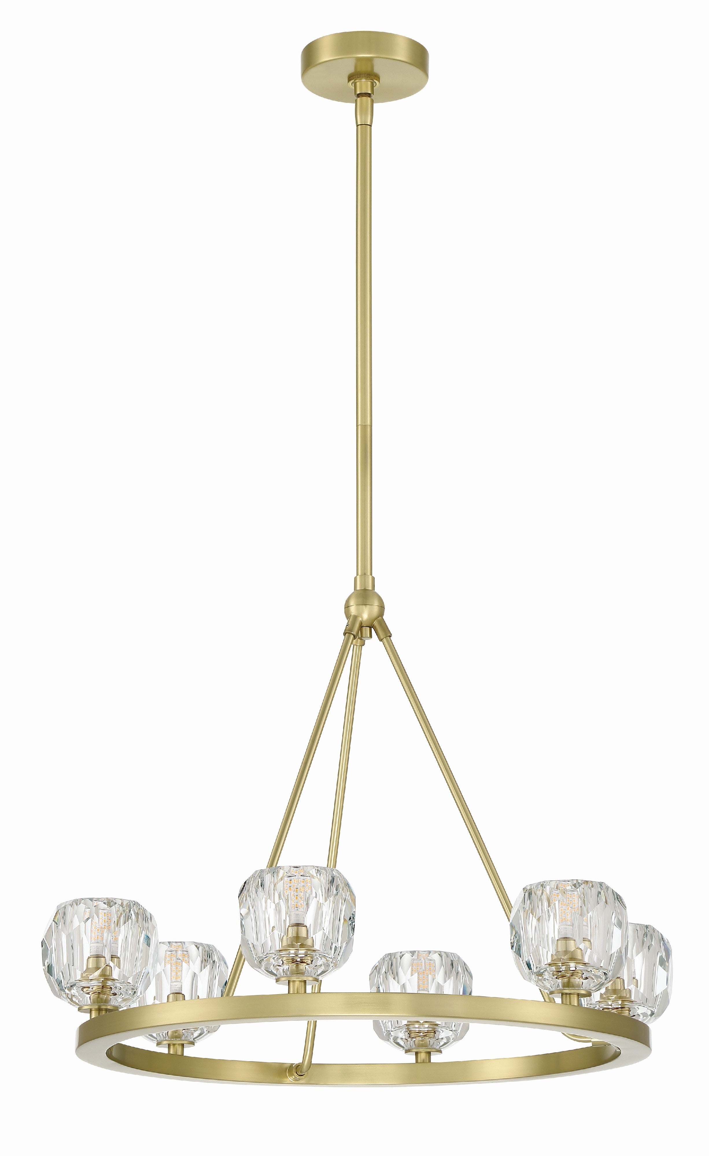 Crystorama Aragon ARA-10264-SB – 24 Inch – 6 Light – Chandelier – Soft Brass – Dry Rated