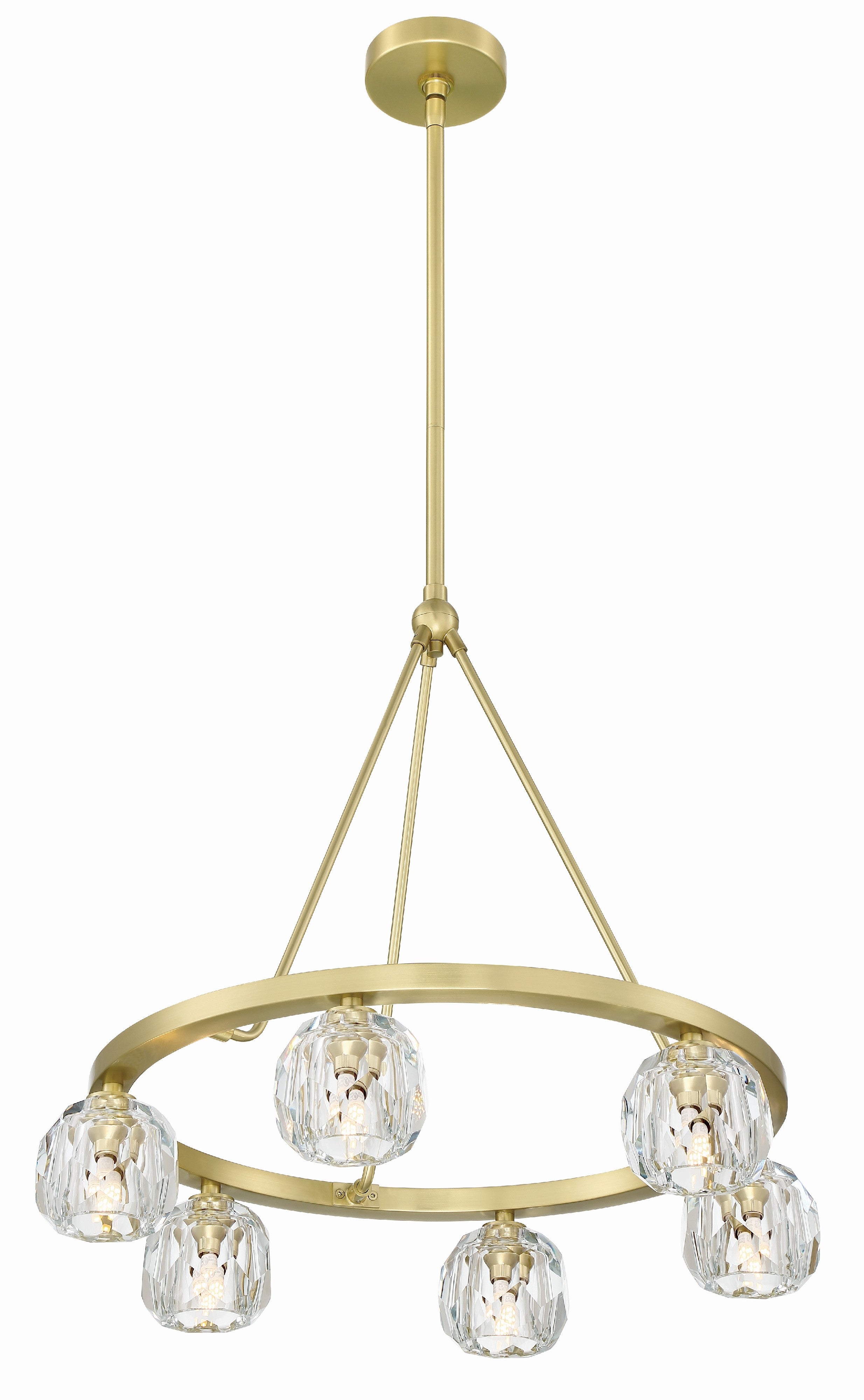 Crystorama Aragon ARA-10264-SB – 24 Inch – 6 Light – Chandelier – Soft Brass – Dry Rated