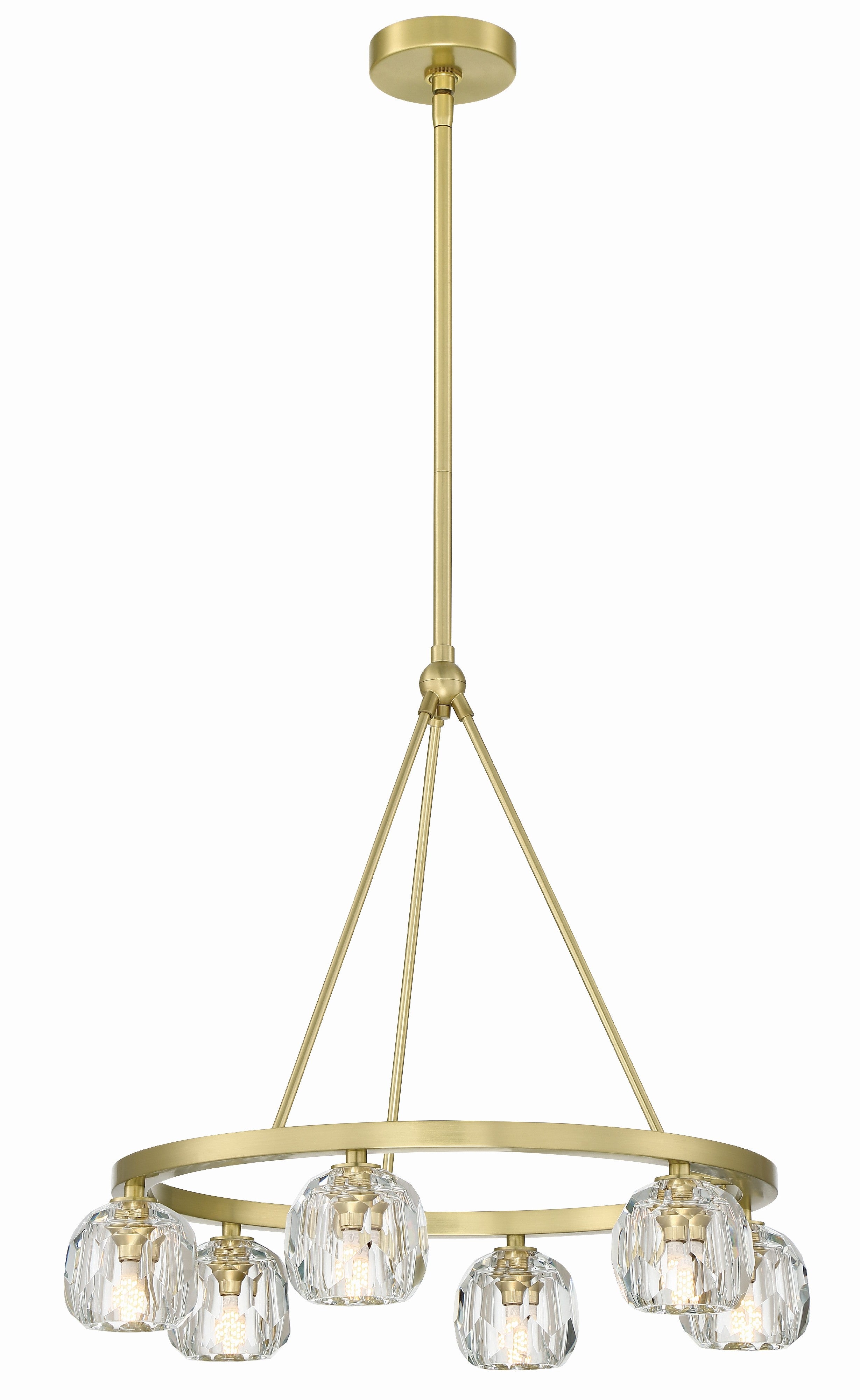 Crystorama Aragon ARA-10264-SB – 24 Inch – 6 Light – Chandelier – Soft Brass – Dry Rated