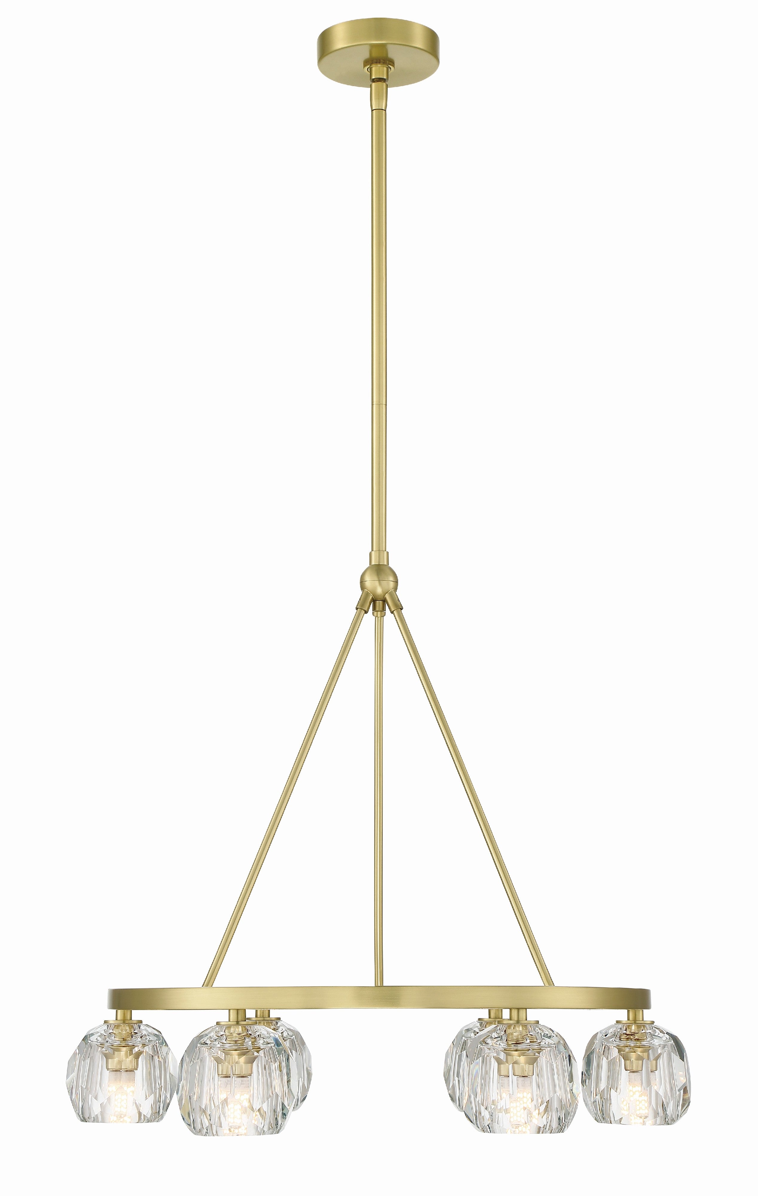 Crystorama Aragon ARA-10264-SB – 24 Inch – 6 Light – Chandelier – Soft Brass – Dry Rated