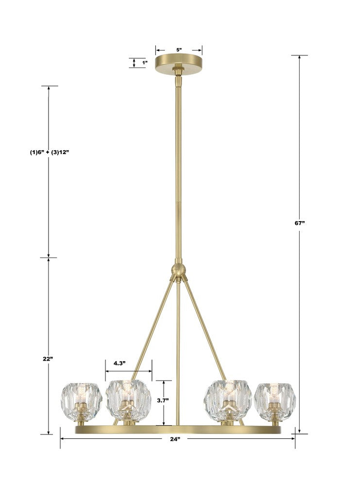 Crystorama ARAGON ARA-10264-SB Chandelier Modern - Soft Brass