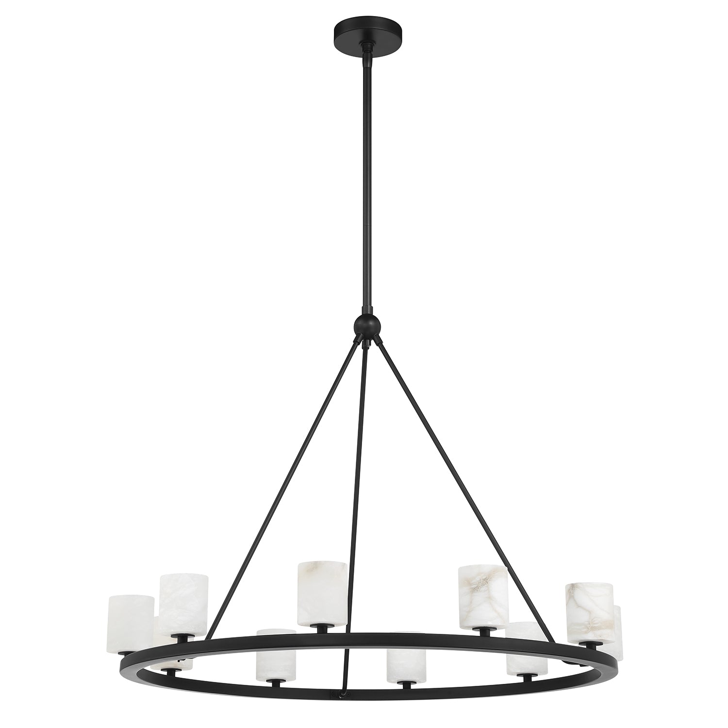 Crystorama Aragon ARA-10265-MK-ST – 34.75 Inch – 10 Light – Chandelier – Matte Black – Dry Rated