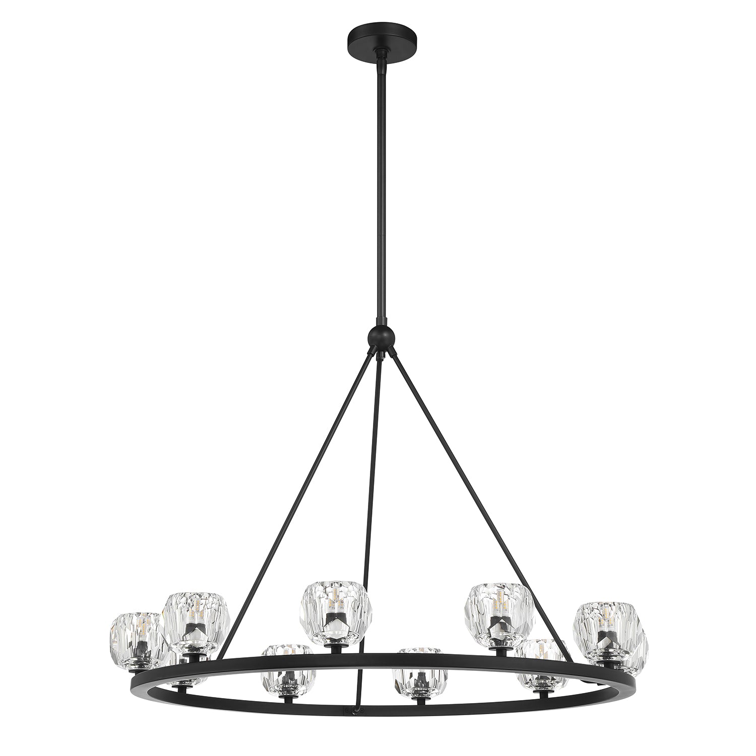 Crystorama Aragon ARA-10265-MK – 36 Inch – 10 Light – Chandelier – Matte Black – Dry Rated
