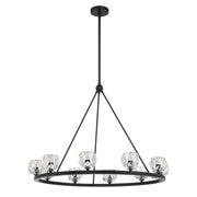 Crystorama Aragon ARA-10265-MK – 36 Inch – 10 Light – Chandelier – Matte Black – Dry Rated