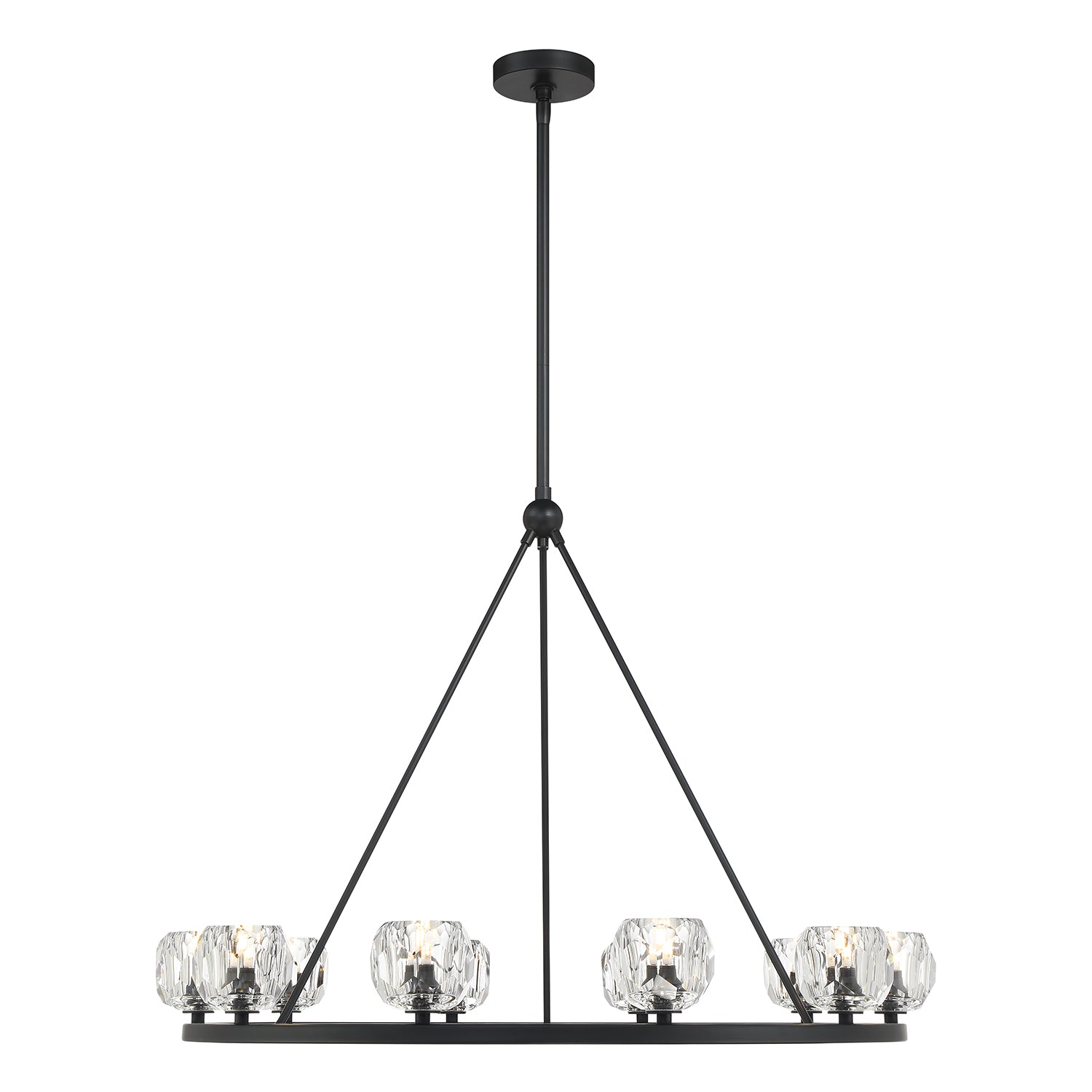 Crystorama Aragon ARA-10265-MK – 36 Inch – 10 Light – Chandelier – Matte Black – Dry Rated