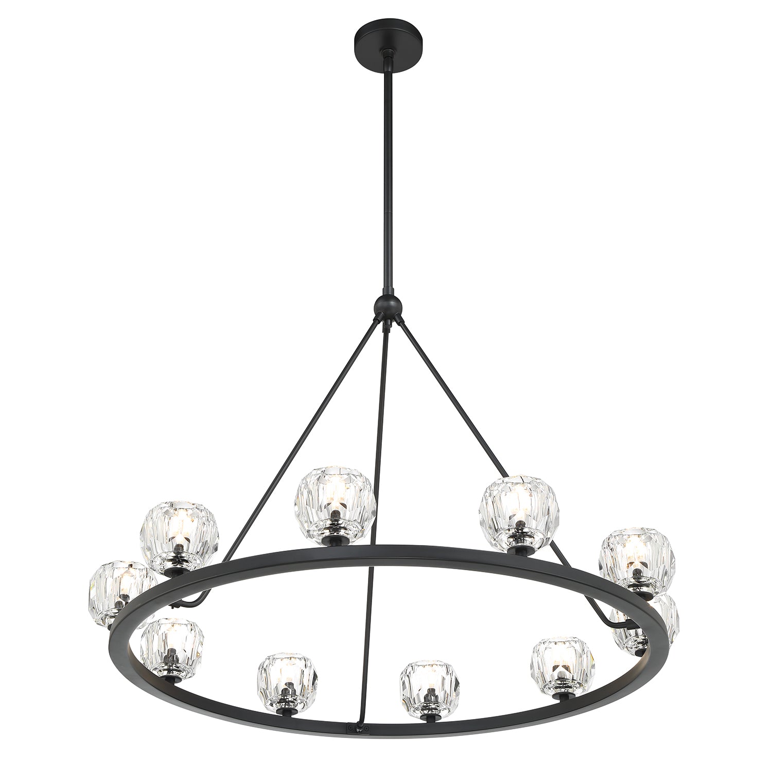 Crystorama Aragon ARA-10265-MK – 36 Inch – 10 Light – Chandelier – Matte Black – Dry Rated