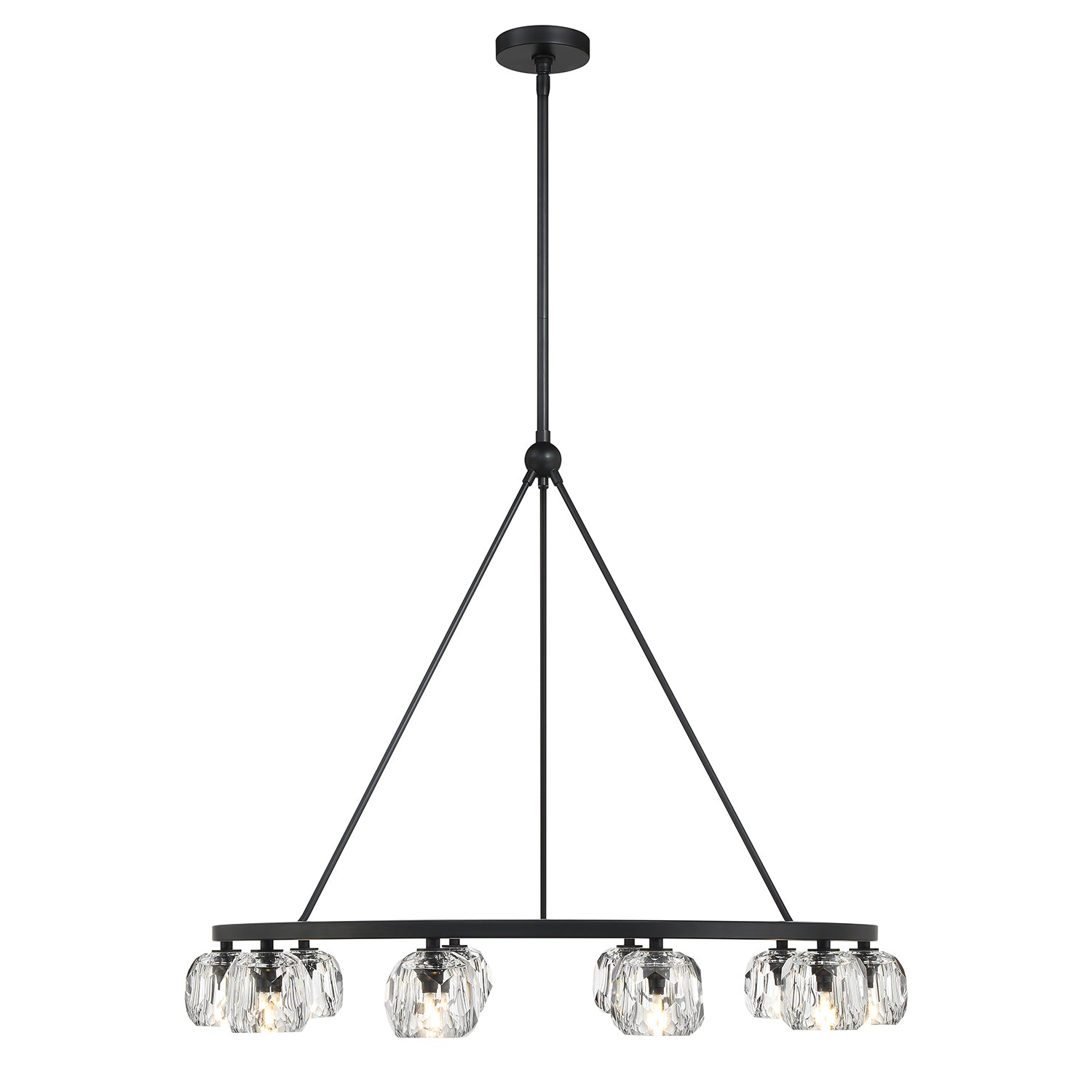 Crystorama Aragon ARA-10265-MK – 36 Inch – 10 Light – Chandelier – Matte Black – Dry Rated