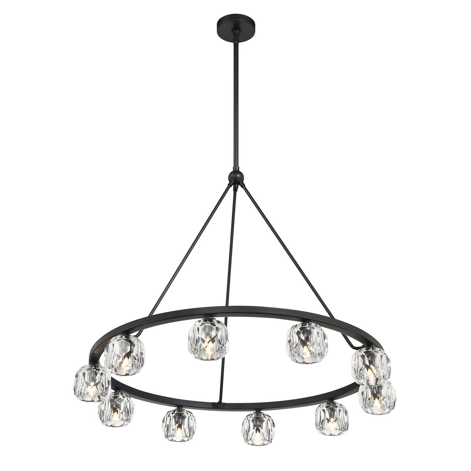 Crystorama Aragon ARA-10265-MK – 36 Inch – 10 Light – Chandelier – Matte Black – Dry Rated