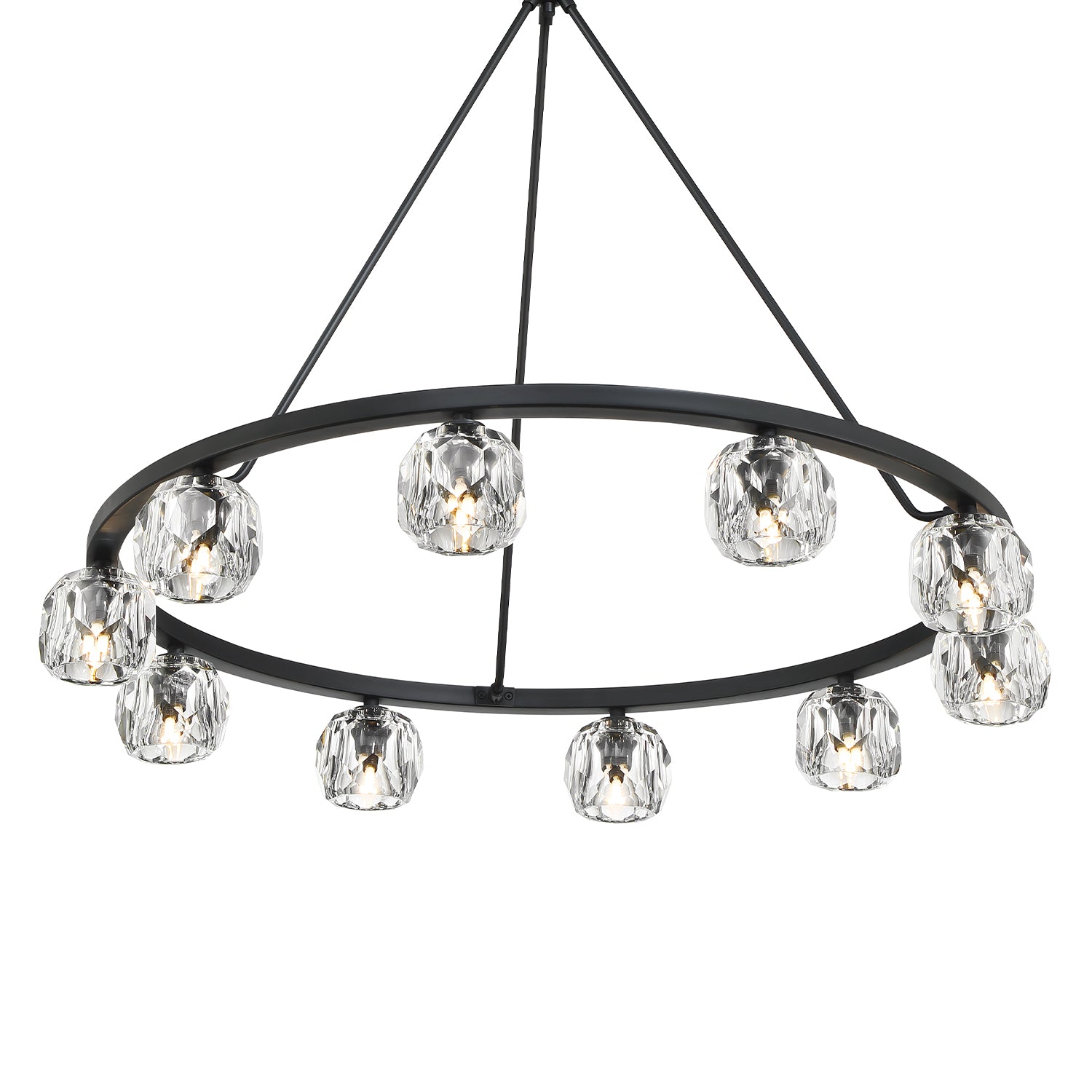 Crystorama Aragon ARA-10265-MK – 36 Inch – 10 Light – Chandelier – Matte Black – Dry Rated