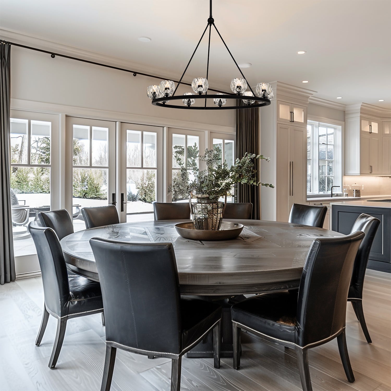 Crystorama Aragon ARA-10265-MK – 36 Inch – 10 Light – Chandelier – Matte Black – Dry Rated