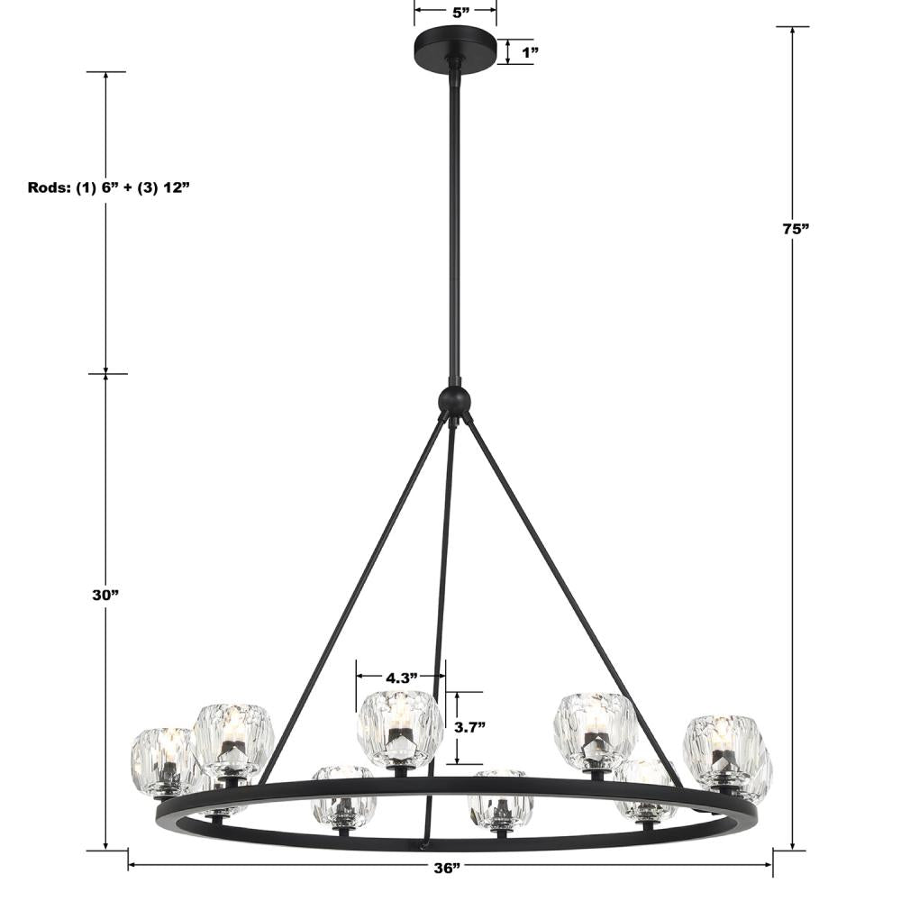 Crystorama ARAGON ARA-10265-MK Chandelier Contemporary - Matte Black