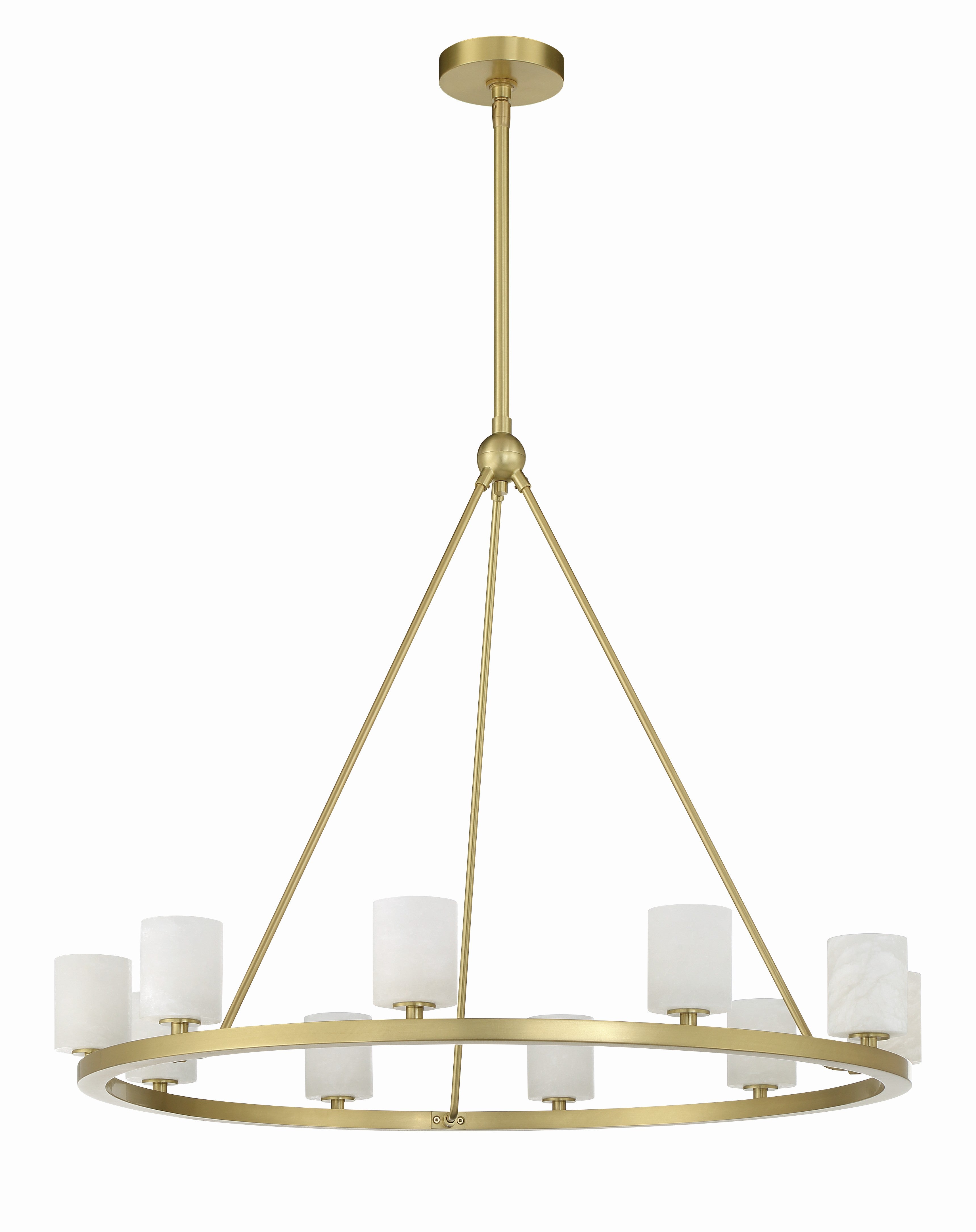Crystorama Aragon ARA-10265-SB-ST – 34.75 Inch – 10 Light – Chandelier – Soft Brass – Dry Rated