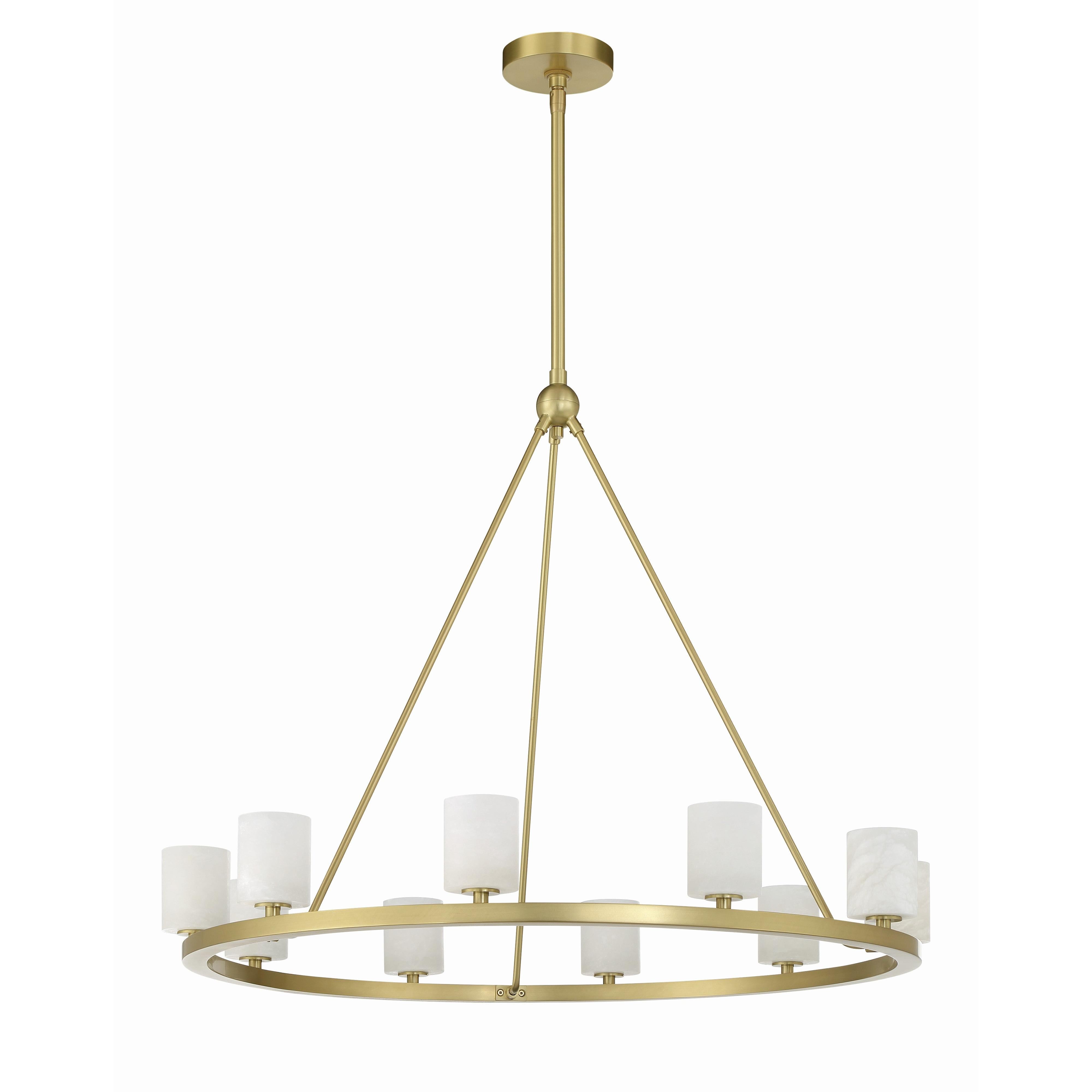 Crystorama Aragon ARA-10265-SB-ST – 34.75 Inch – 10 Light – Chandelier – Soft Brass – Dry Rated