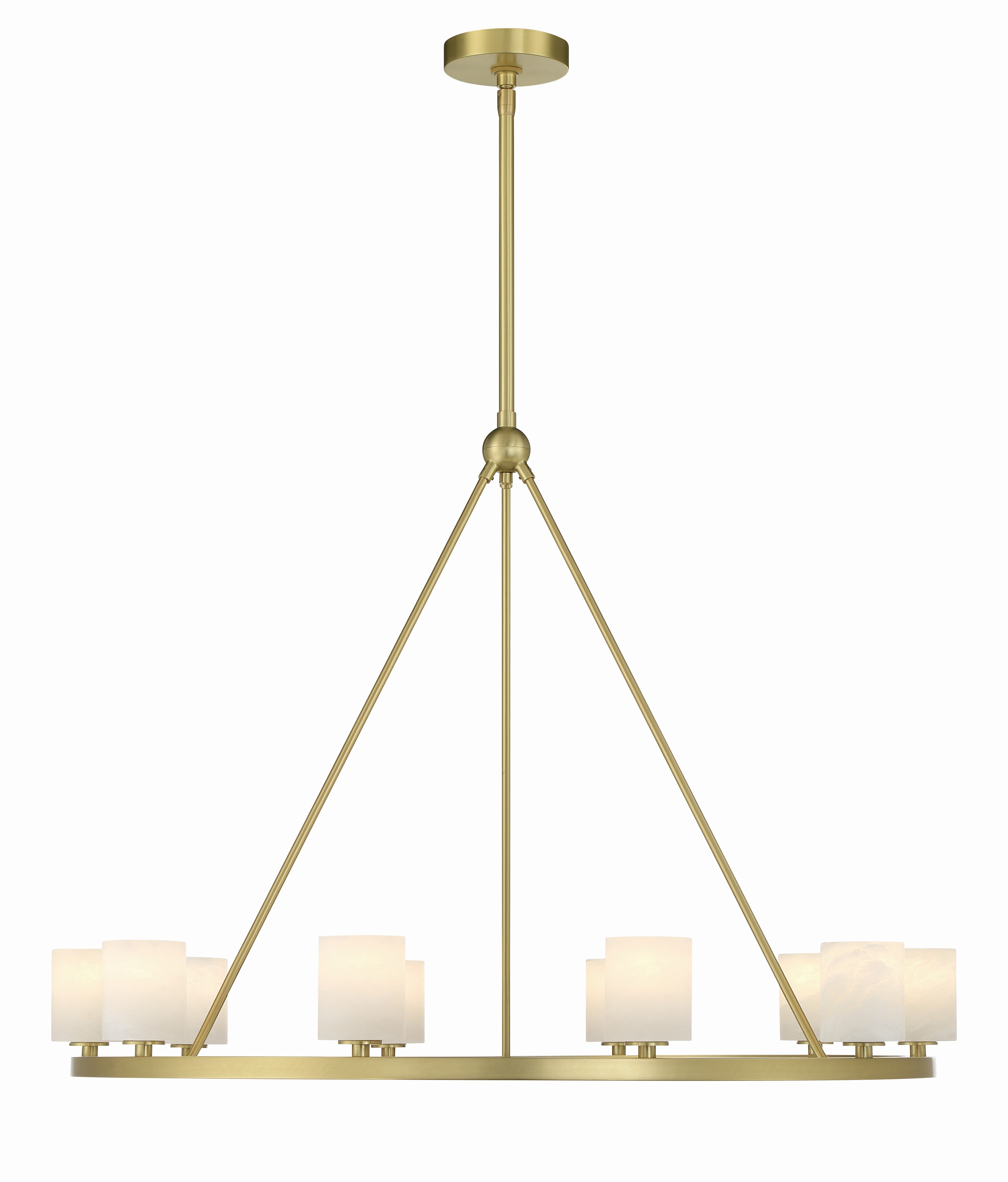 Crystorama Aragon ARA-10265-SB-ST – 34.75 Inch – 10 Light – Chandelier – Soft Brass – Dry Rated