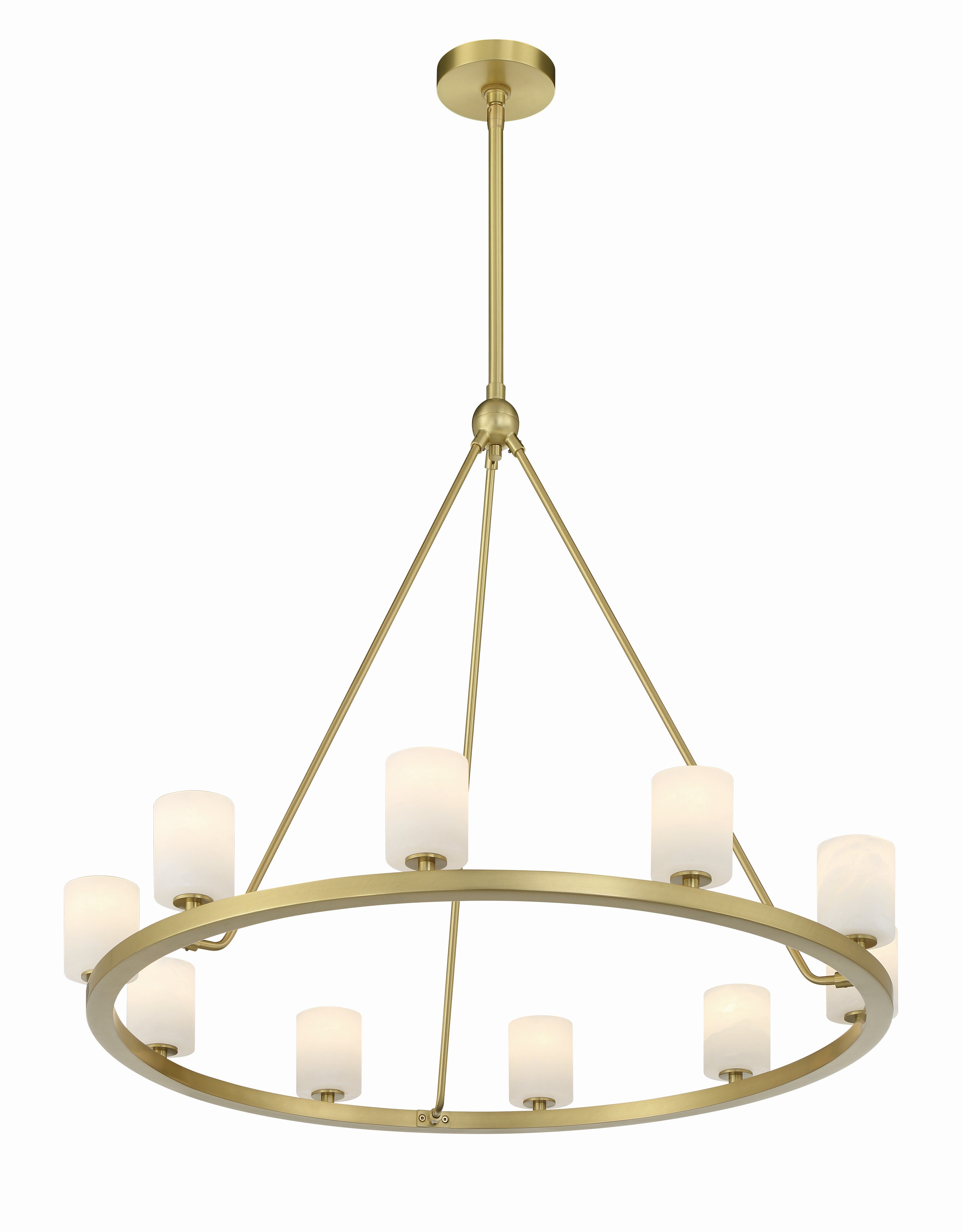 Crystorama Aragon ARA-10265-SB-ST – 34.75 Inch – 10 Light – Chandelier – Soft Brass – Dry Rated