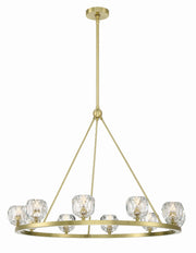 Crystorama Aragon ARA-10265-SB – 36 Inch – 10 Light – Chandelier – Soft Brass – Dry Rated