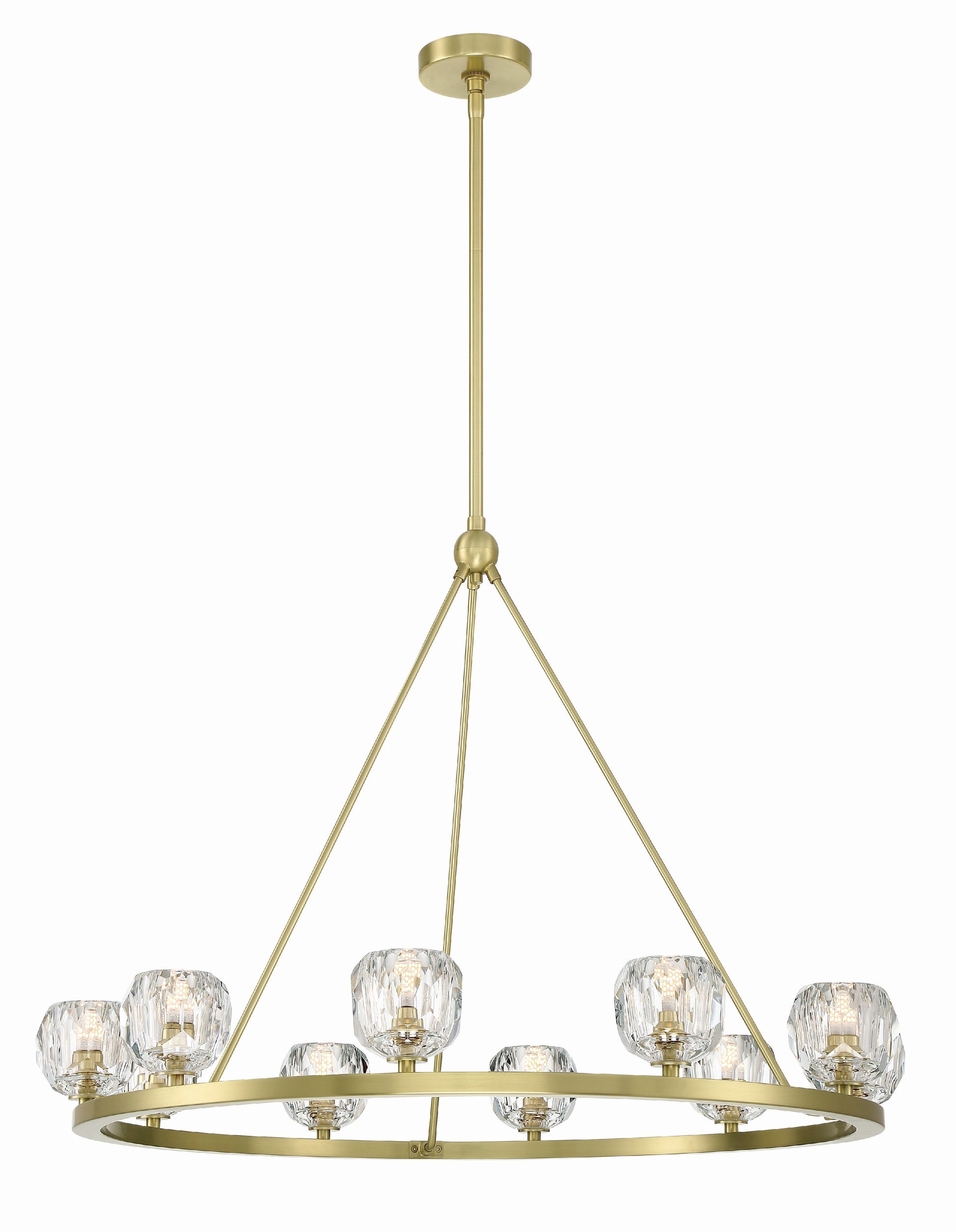 Crystorama Aragon ARA-10265-SB – 36 Inch – 10 Light – Chandelier – Soft Brass – Dry Rated